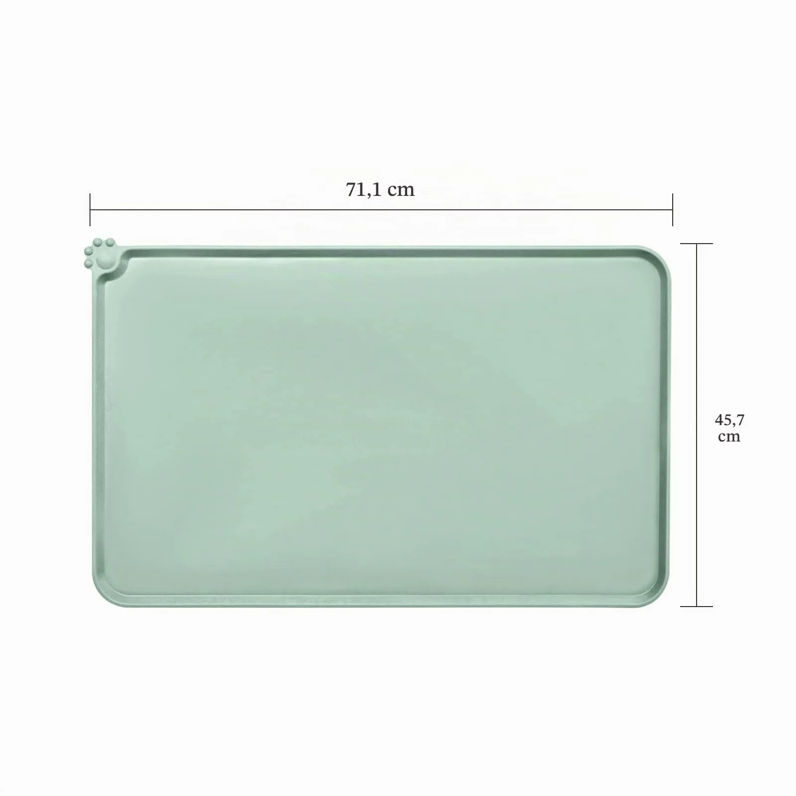 AUDWUD Tappetino impermeabile in silicone antiscivolo per ciotole animali, 71x46 cm, Colore Lago - immagine 4