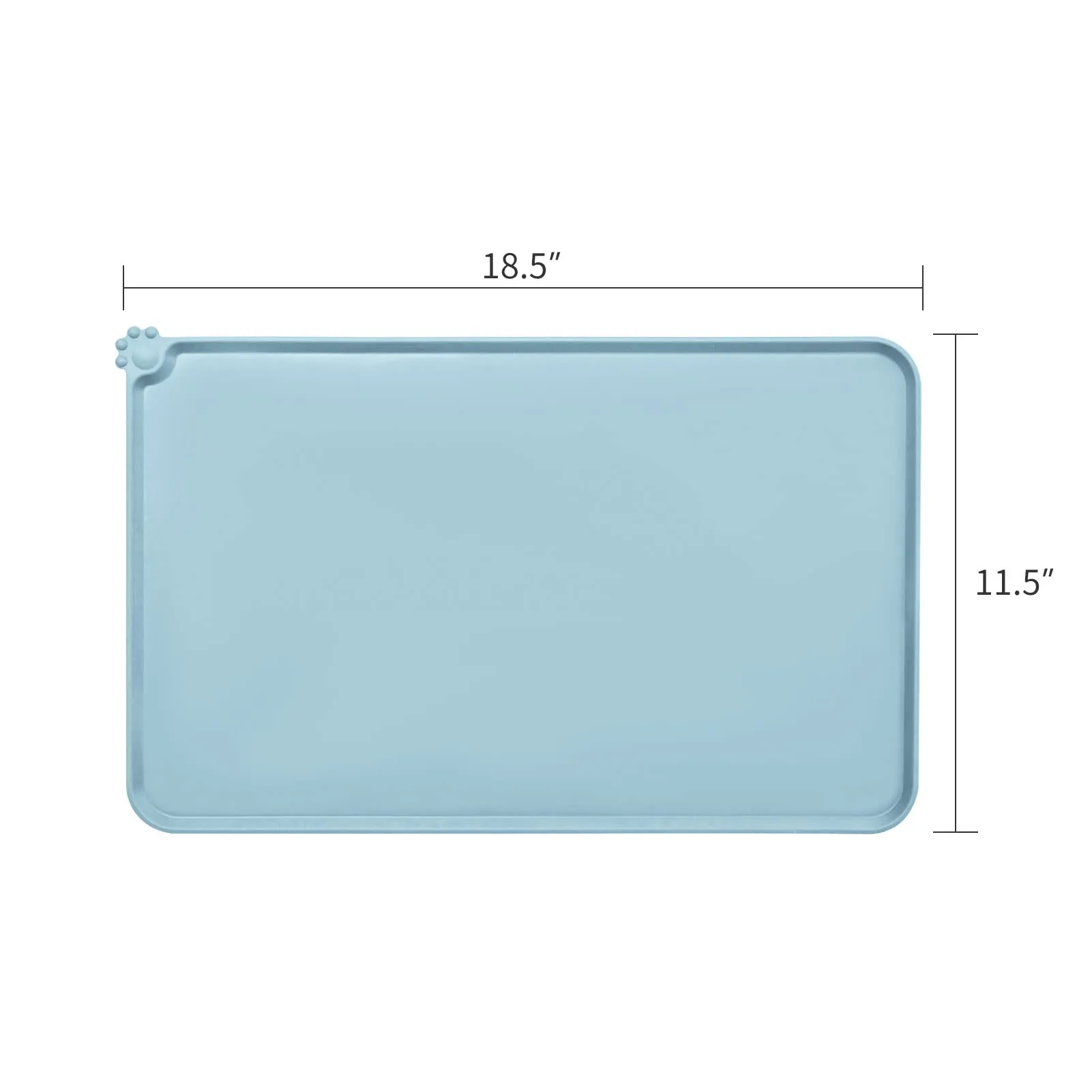 AUDWUD Tappetino impermeabile in silicone antiscivolo per ciotola animali, 47x30 cm, Verde corazzata - immagine 4