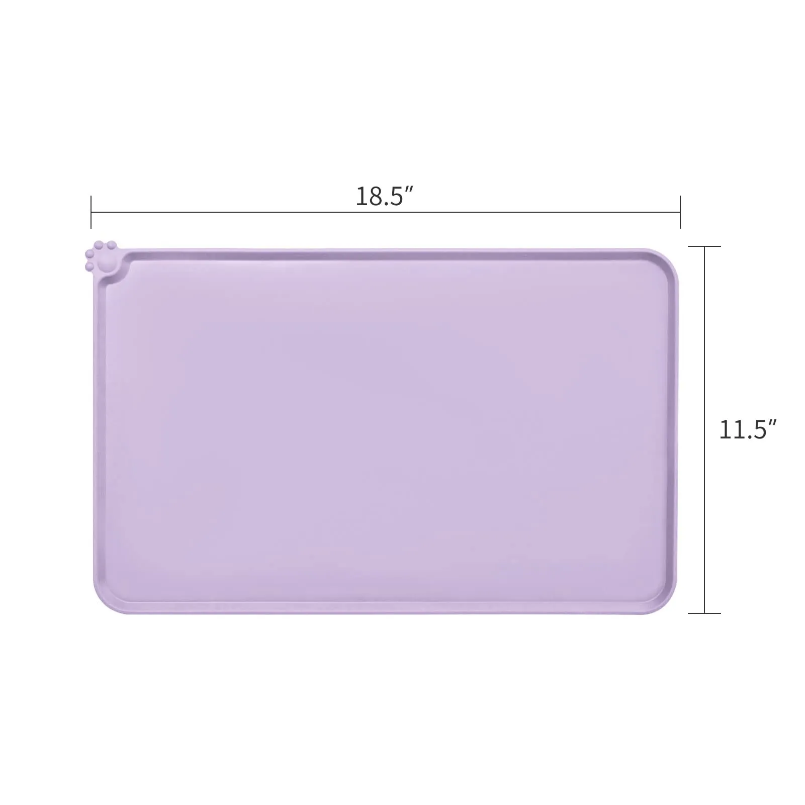 AUDWUD Tappetini in silicone impermeabili e antiscivolo per alimentazione cane e gatto, 47x30 cm, Viola ibisco - immagine 4