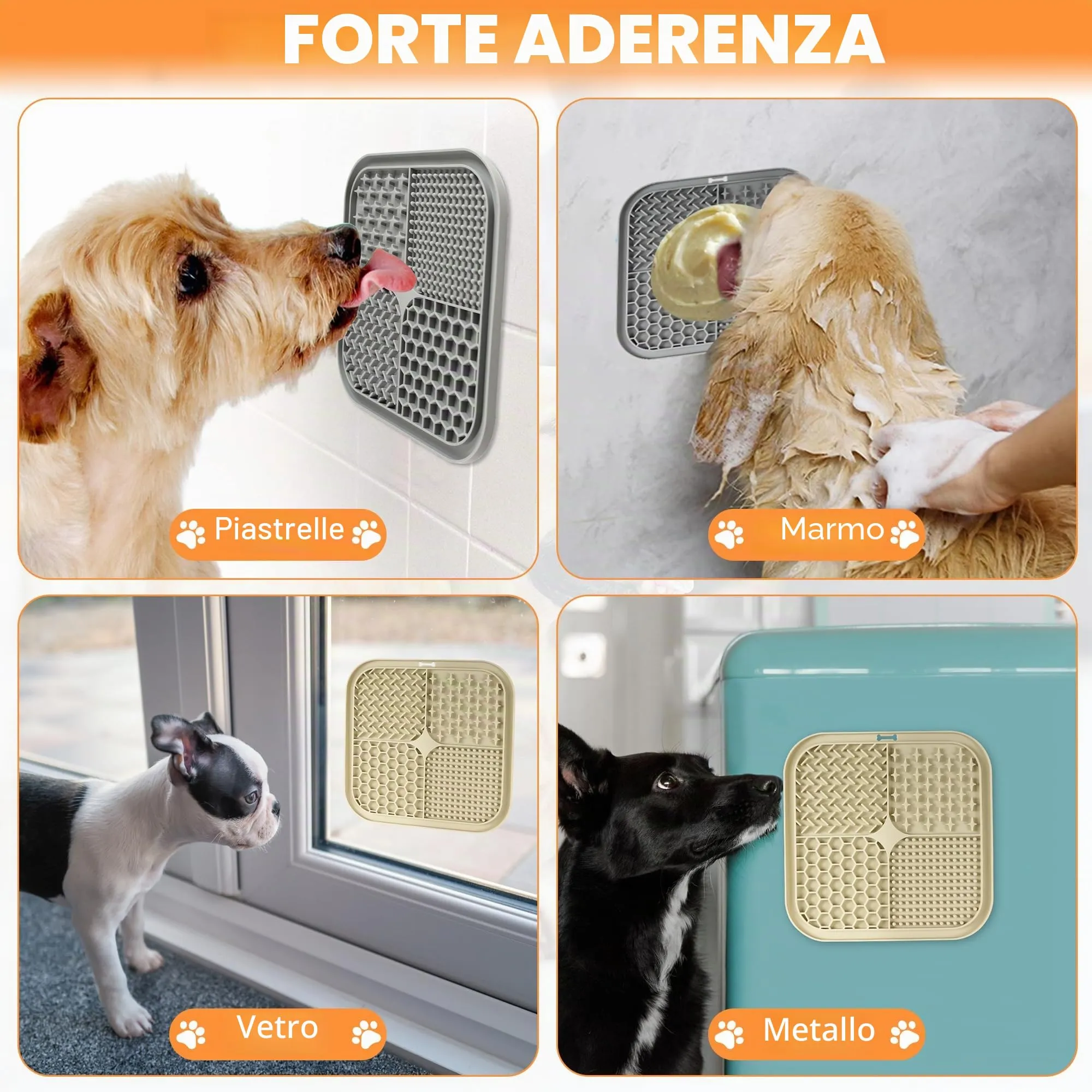 BASVII Lick Mat per Cani, 20x20 cm, 2 Pezzi - immagine 3