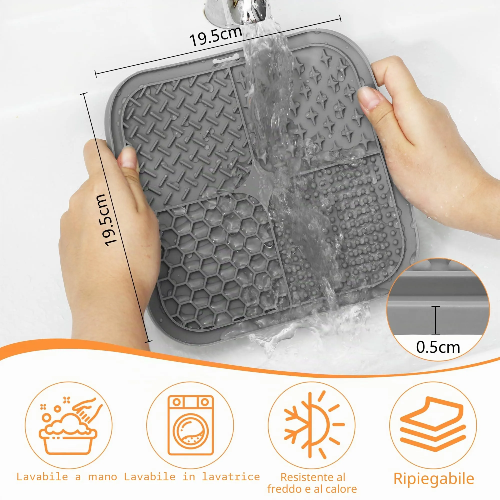 BASVII Lick Mat per Cani, 20x20 cm, 2 Pezzi - immagine 5