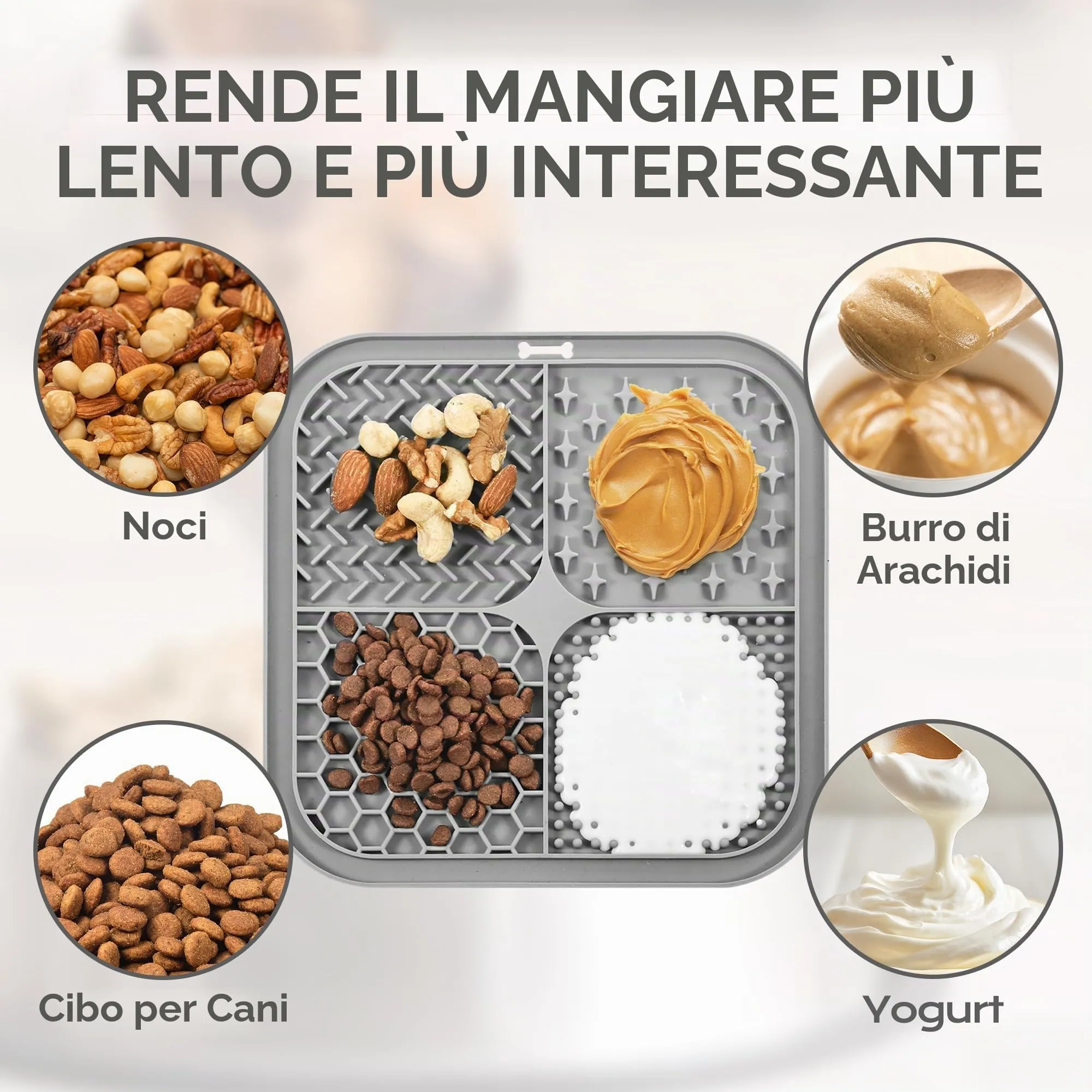 BASVII Tappetino da Leccare per Cani e Gatti, 20x20 cm, 2 Pezzi - immagine 3