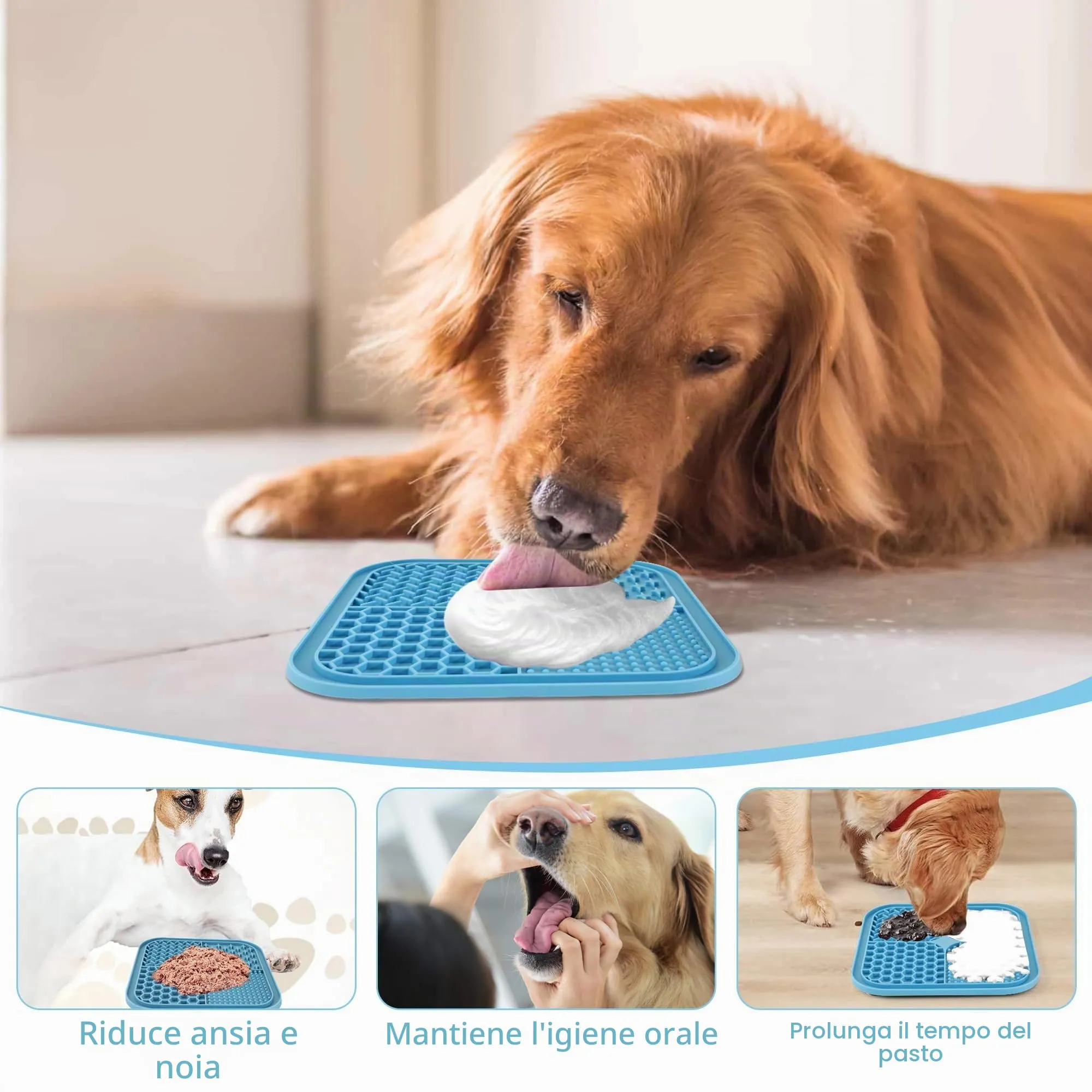 BASVII Tappetino Leccare per Cani e Gatti con Ventose, 20x20 cm, 2 Pezzi - immagine 6