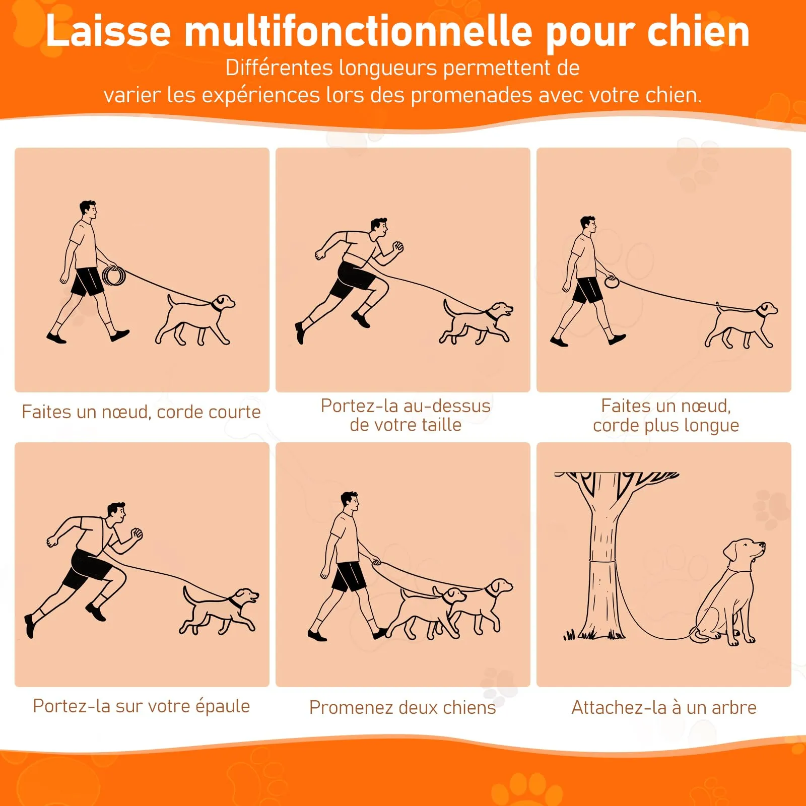 Aystkniet Guinzaglio per cani regolabile 2m x 12mm, per cani medio-grandi, Verde militare - immagine 2