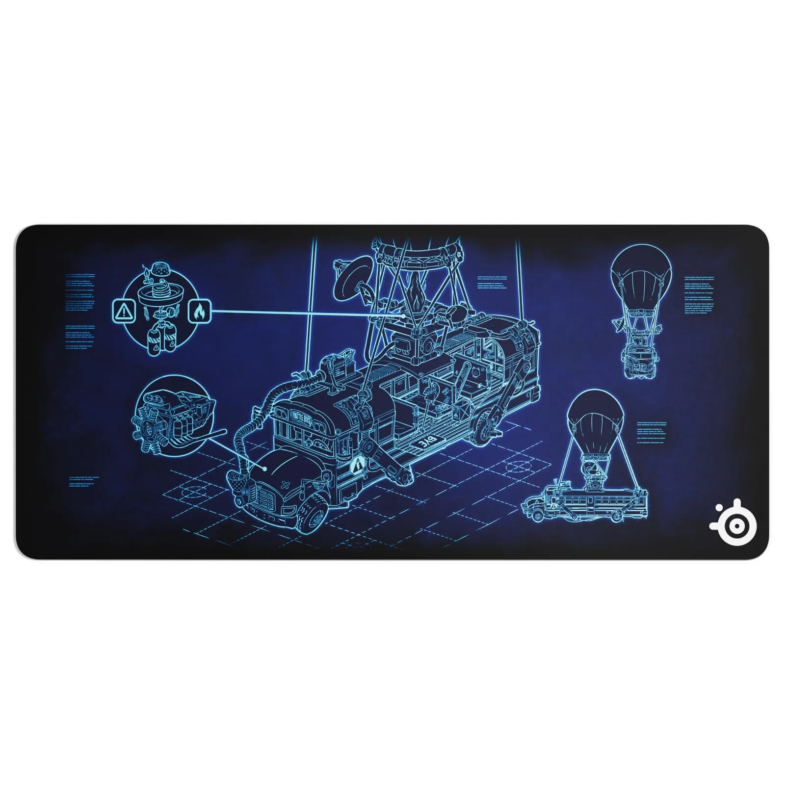 SteelSeries QcK Cloth XXL Gaming Mouse Pad, Fortnite Battle Bus Edition (900 x 400 mm) - immagine 1