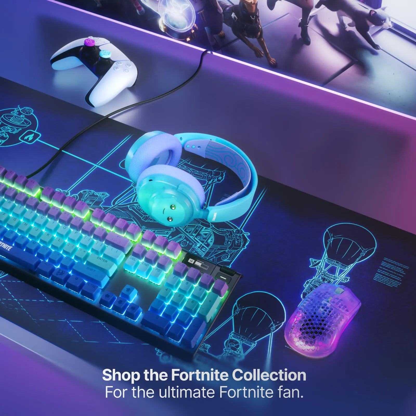 SteelSeries QcK Cloth XXL Gaming Mouse Pad, Fortnite Battle Bus Edition (900 x 400 mm) - immagine 6