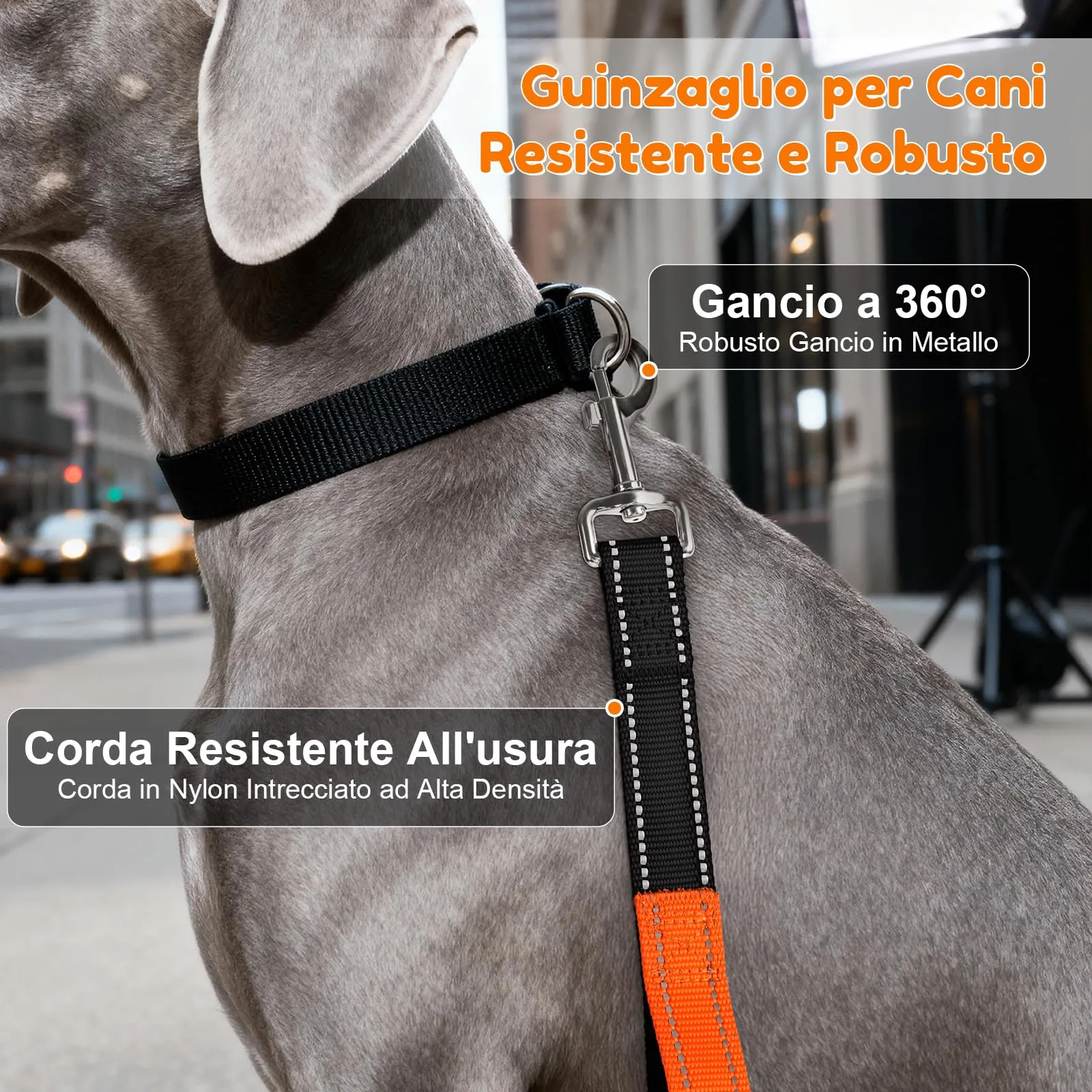 X XBEN Guinzaglio Mani Libere Multifunzionale per Cani, 2,2 m - immagine 6