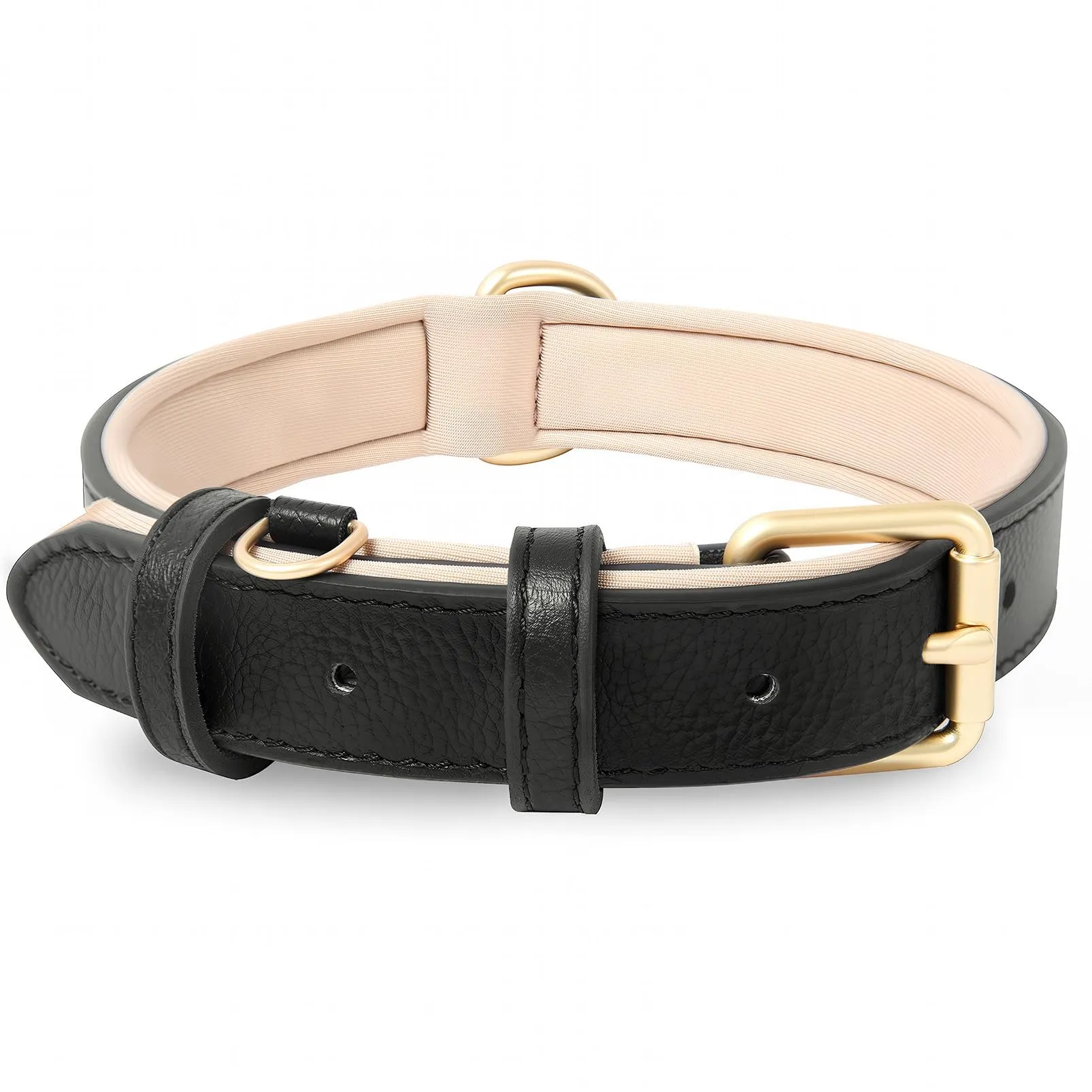 HEELE Collare Cane in Pelle Imbottito, Nero, M - immagine 1