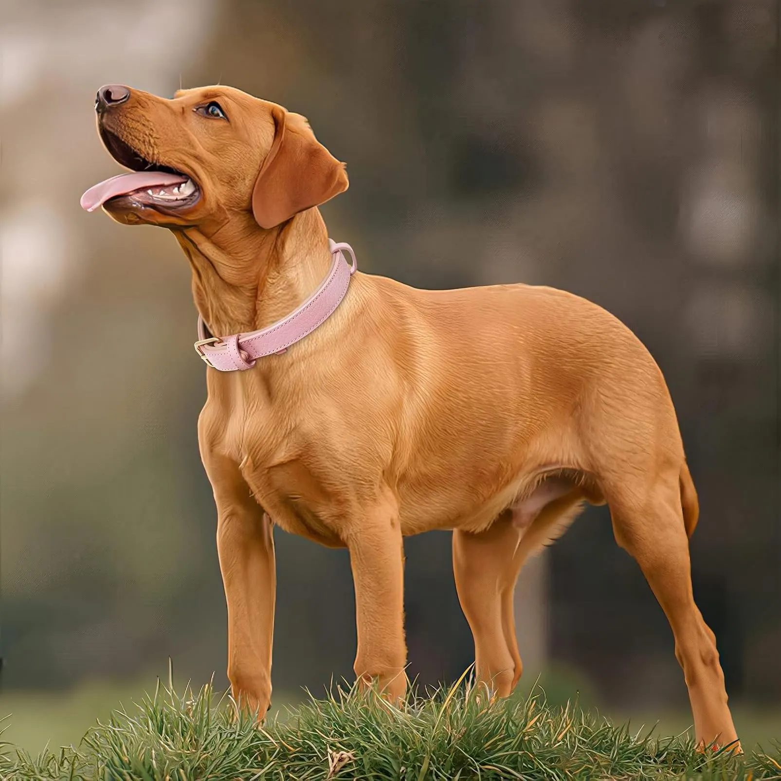 HEELE Collare Cane in Pelle con Imbottitura Morbida, Rosa, L - immagine 2