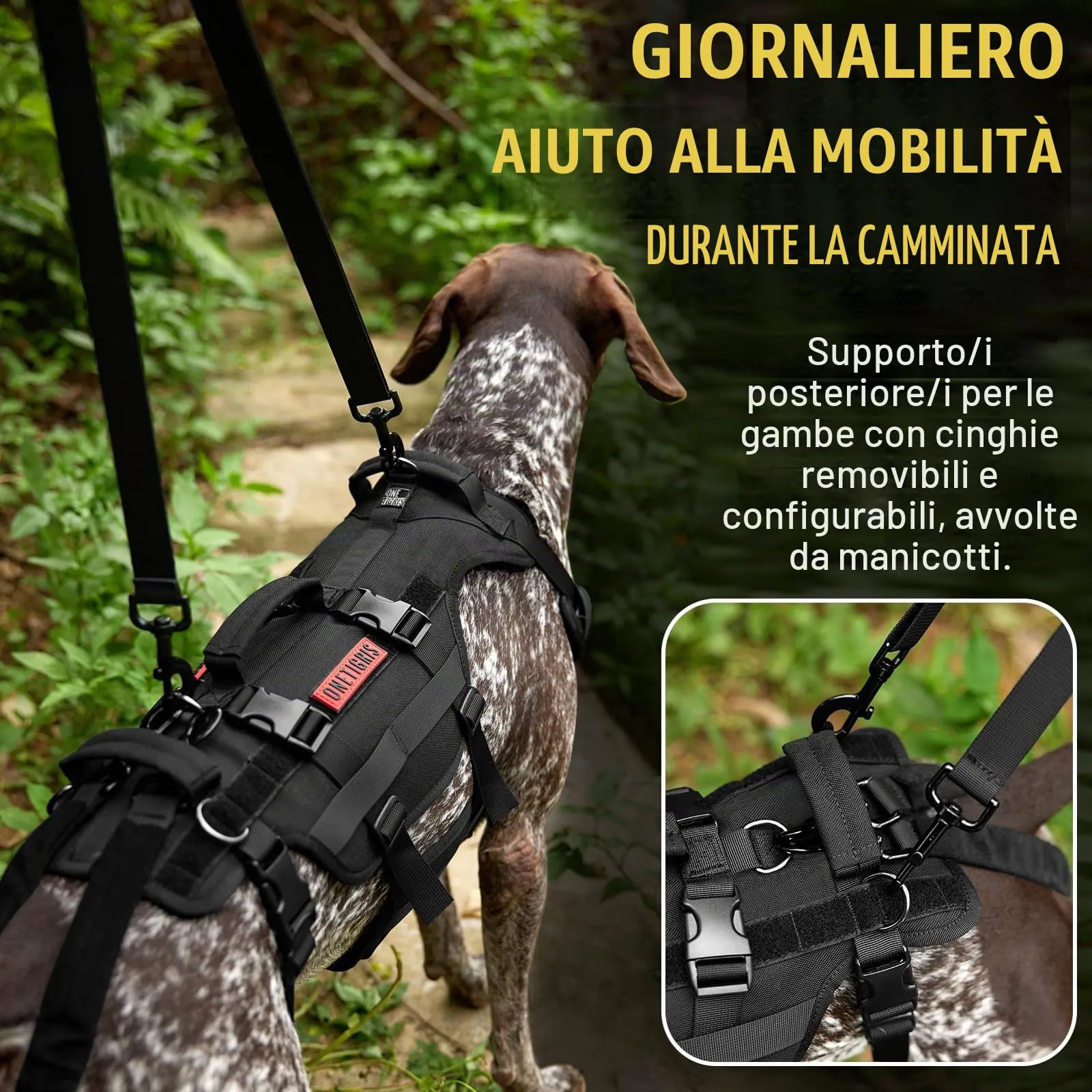 OneTigris Invictus Imbracatura di Supporto per Cani di Taglia Media e Grande con 3 Maniglie e Spallacci Regolabili - immagine 5
