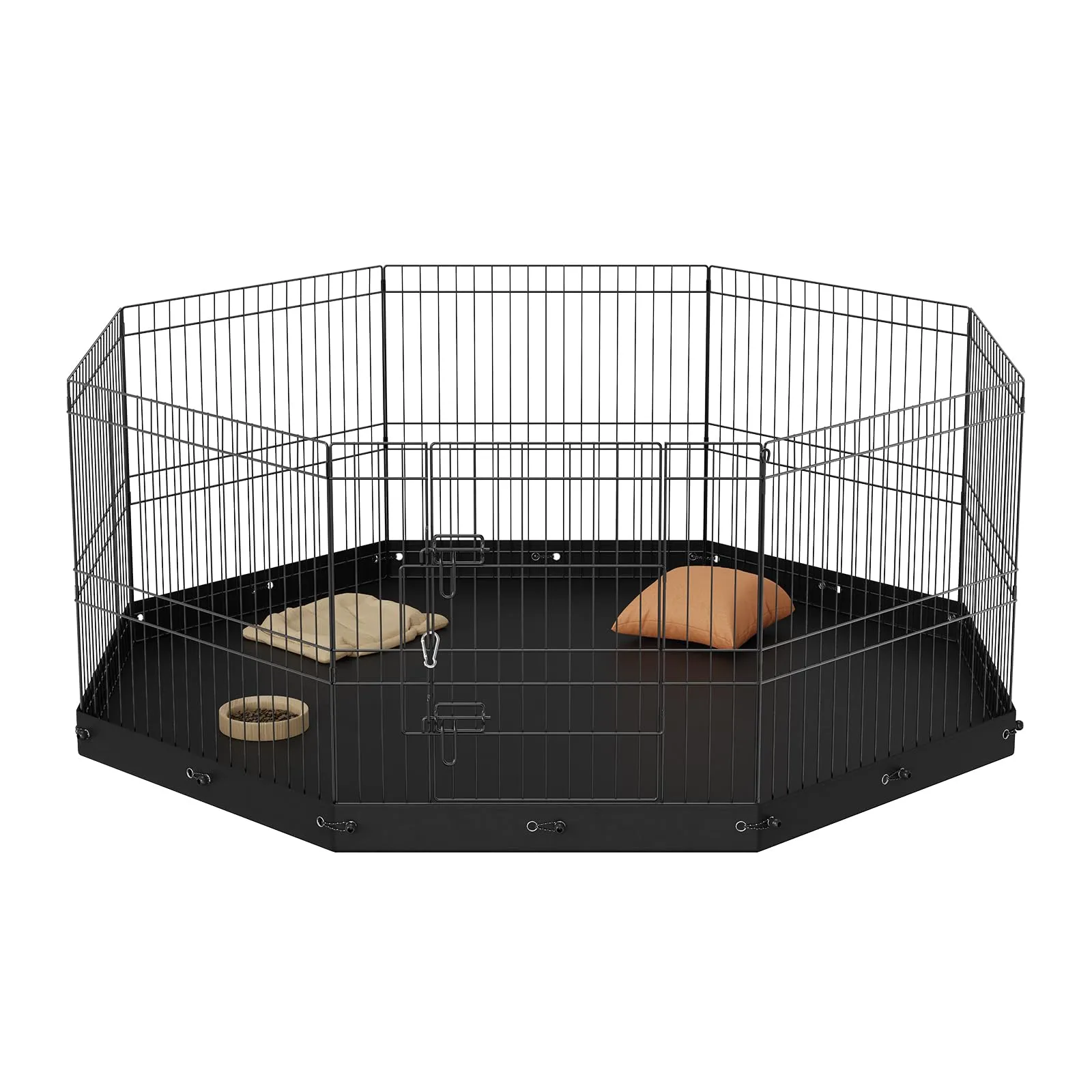 VEVOR Recinto per Animali Domestici, 8 Pannelli Pieghevoli in Metallo, 610x610 mm, per Cani, Cuccioli, Conigli e Gatti, con Tappetino - immagine 9