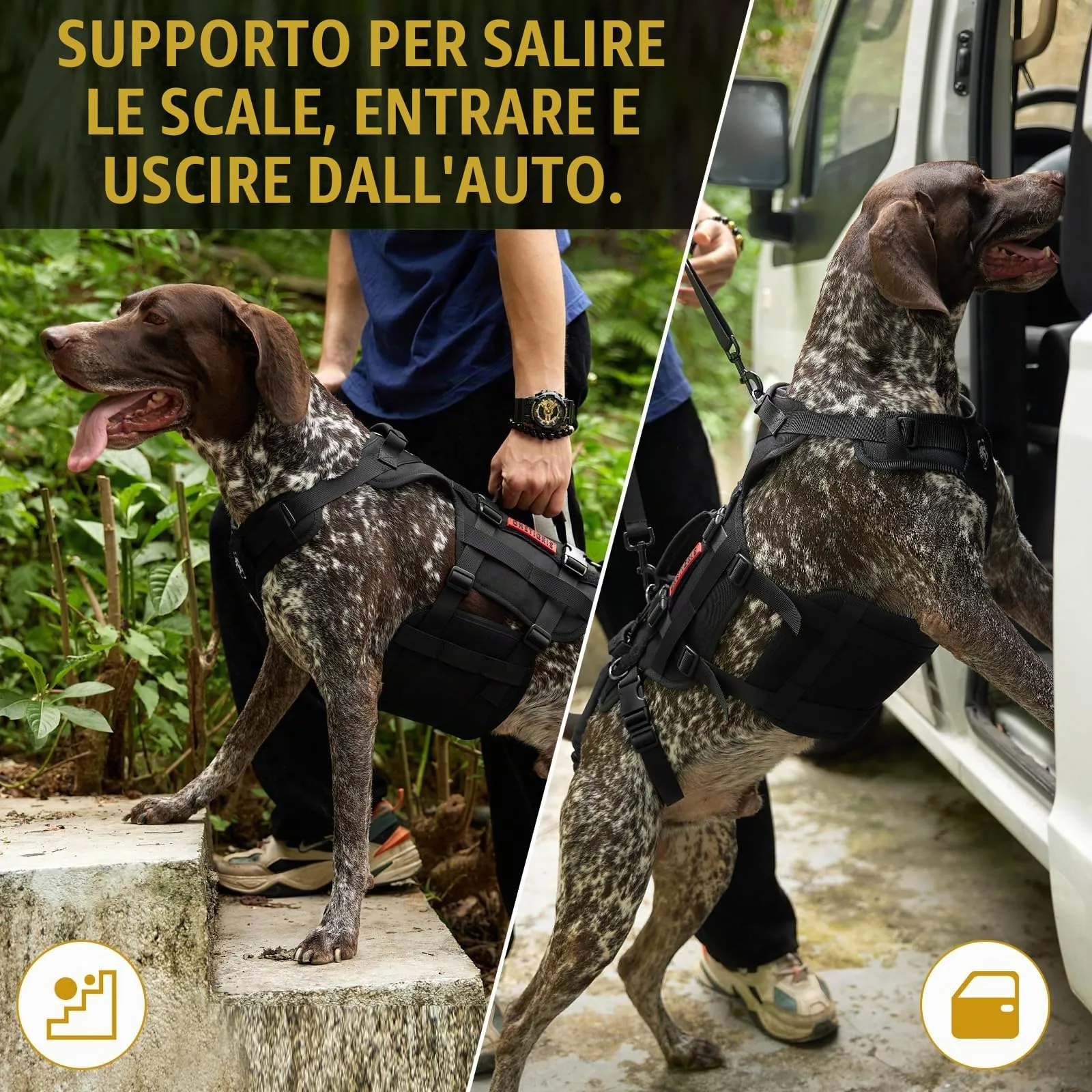 OneTigris Invictus Imbracatura di Supporto per Cani di Taglia Media e Grande con 3 Maniglie e Spallacci Regolabili - immagine 6
