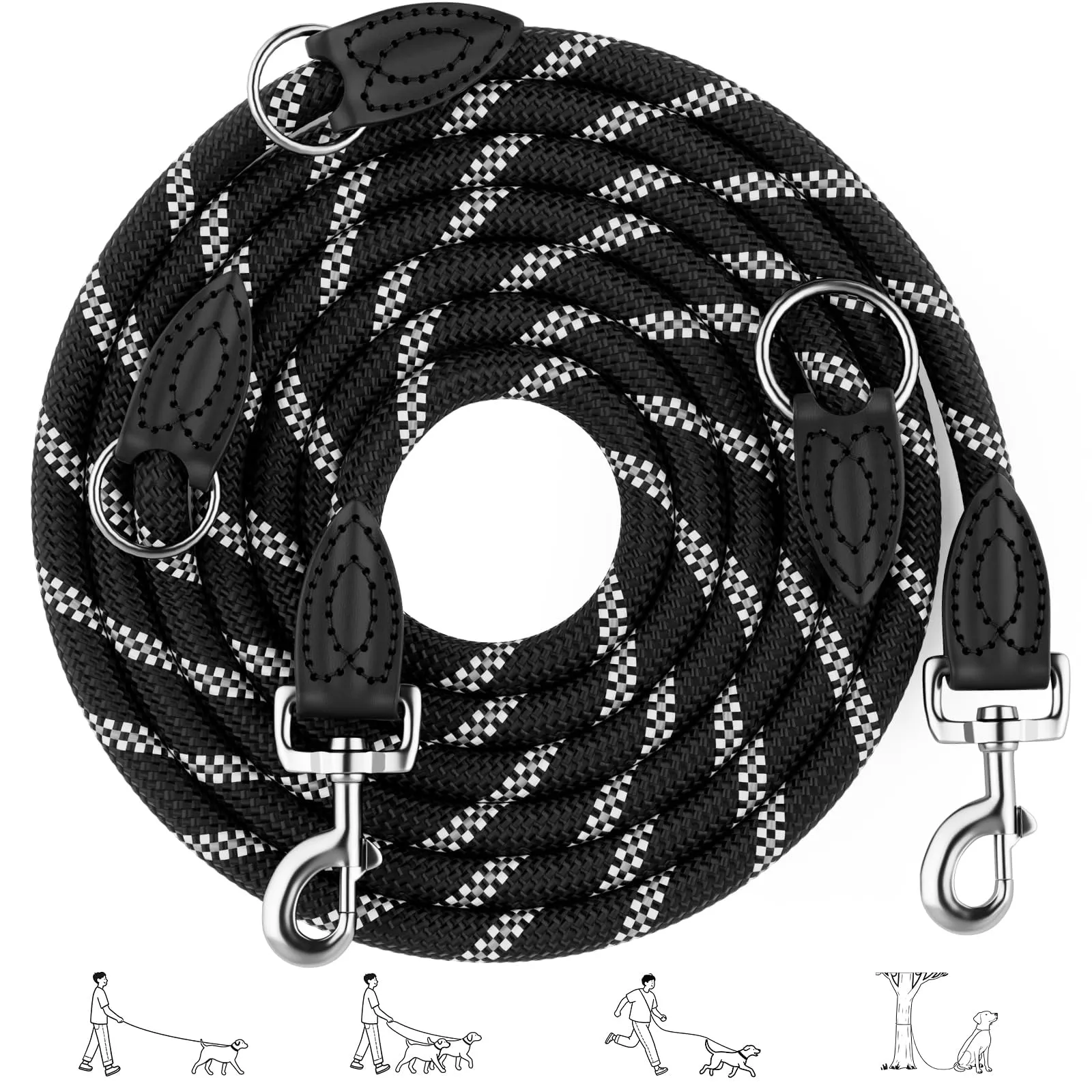 Aystkniet Guinzaglio per cani regolabile, 3m x 12mm, per cani medio-grandi - immagine 1