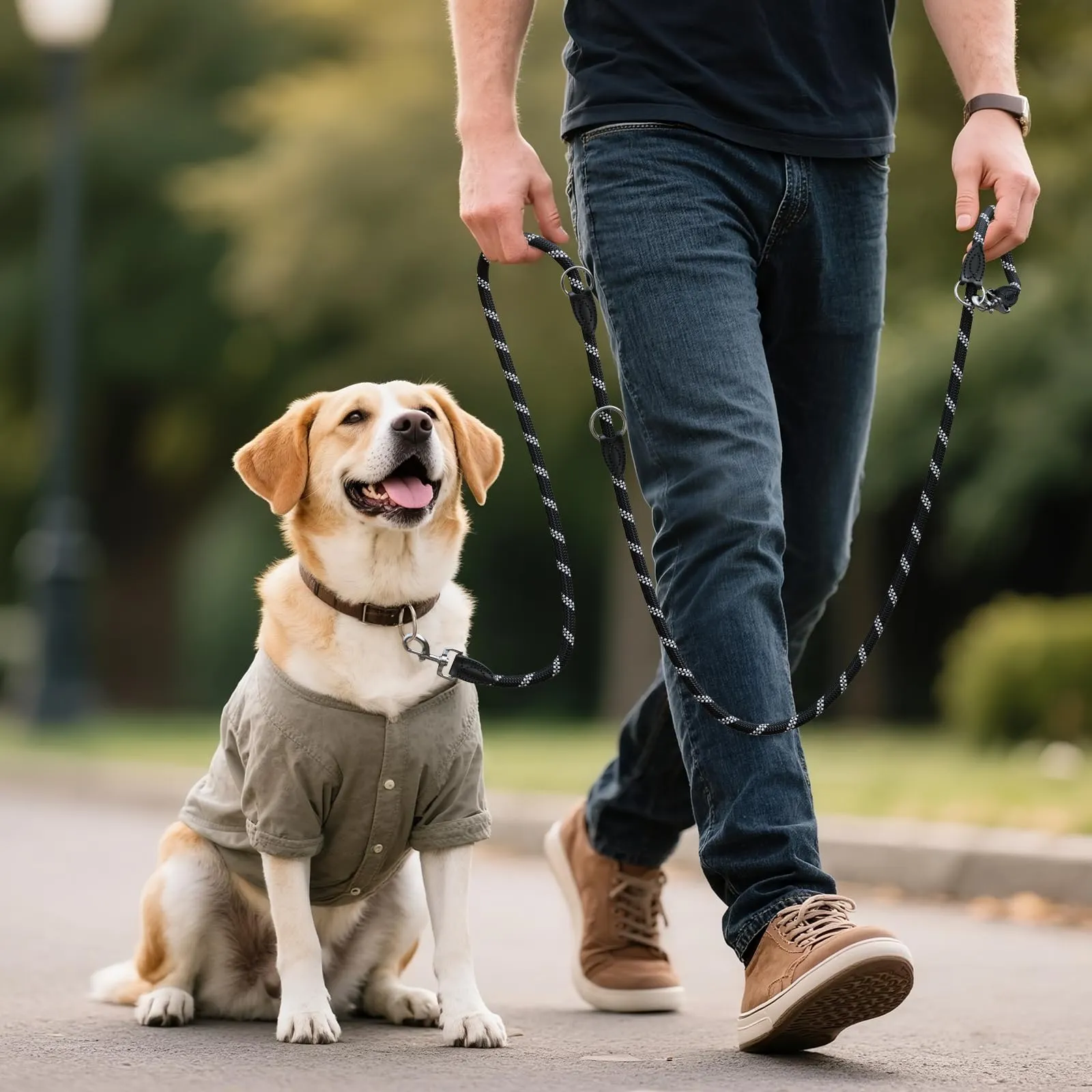 Aystkniet Guinzaglio per cani regolabile, 3m x 12mm, per cani medio-grandi - immagine 8