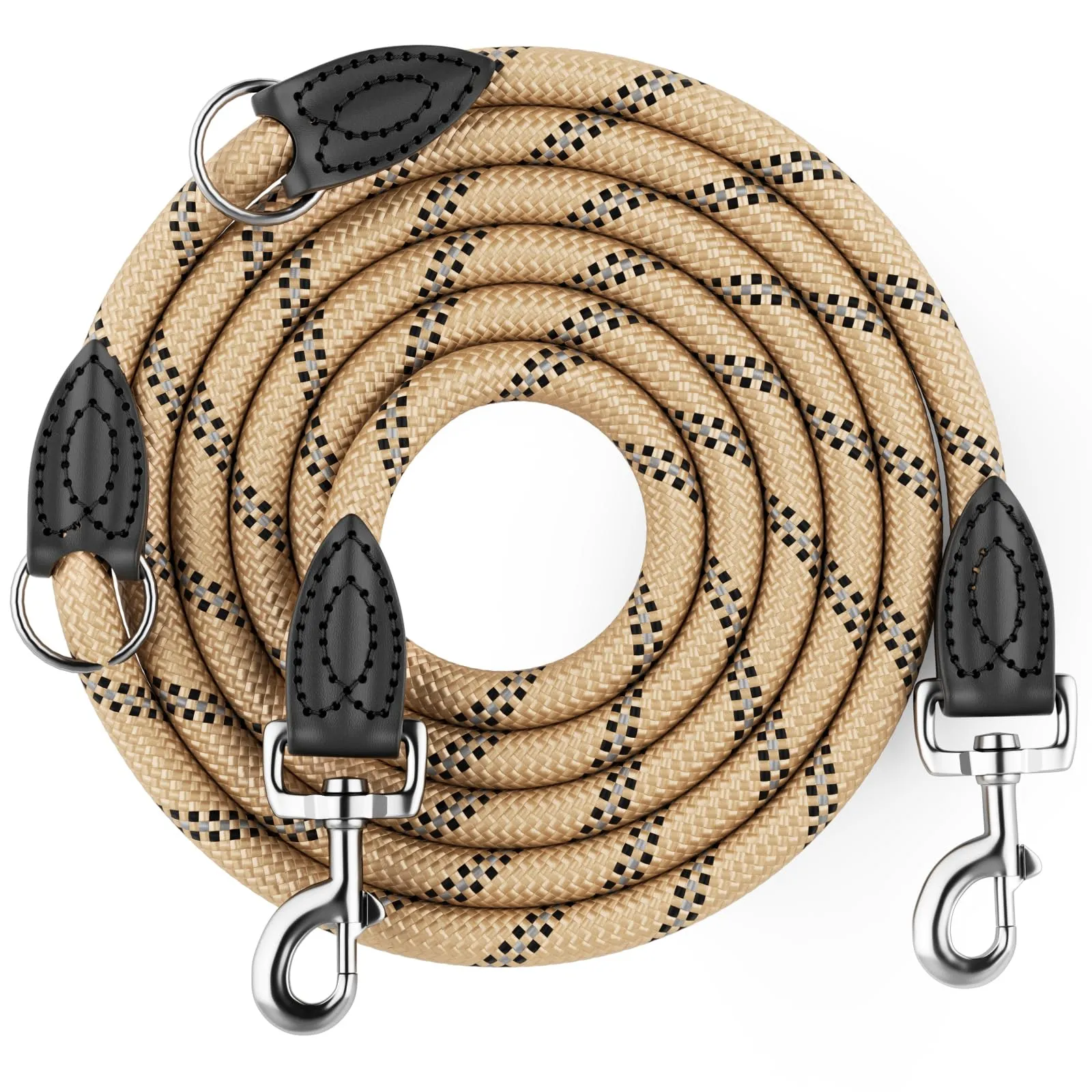 Aystkniet Guinzaglio per cani regolabile 2m x 12mm, Beige - immagine 1