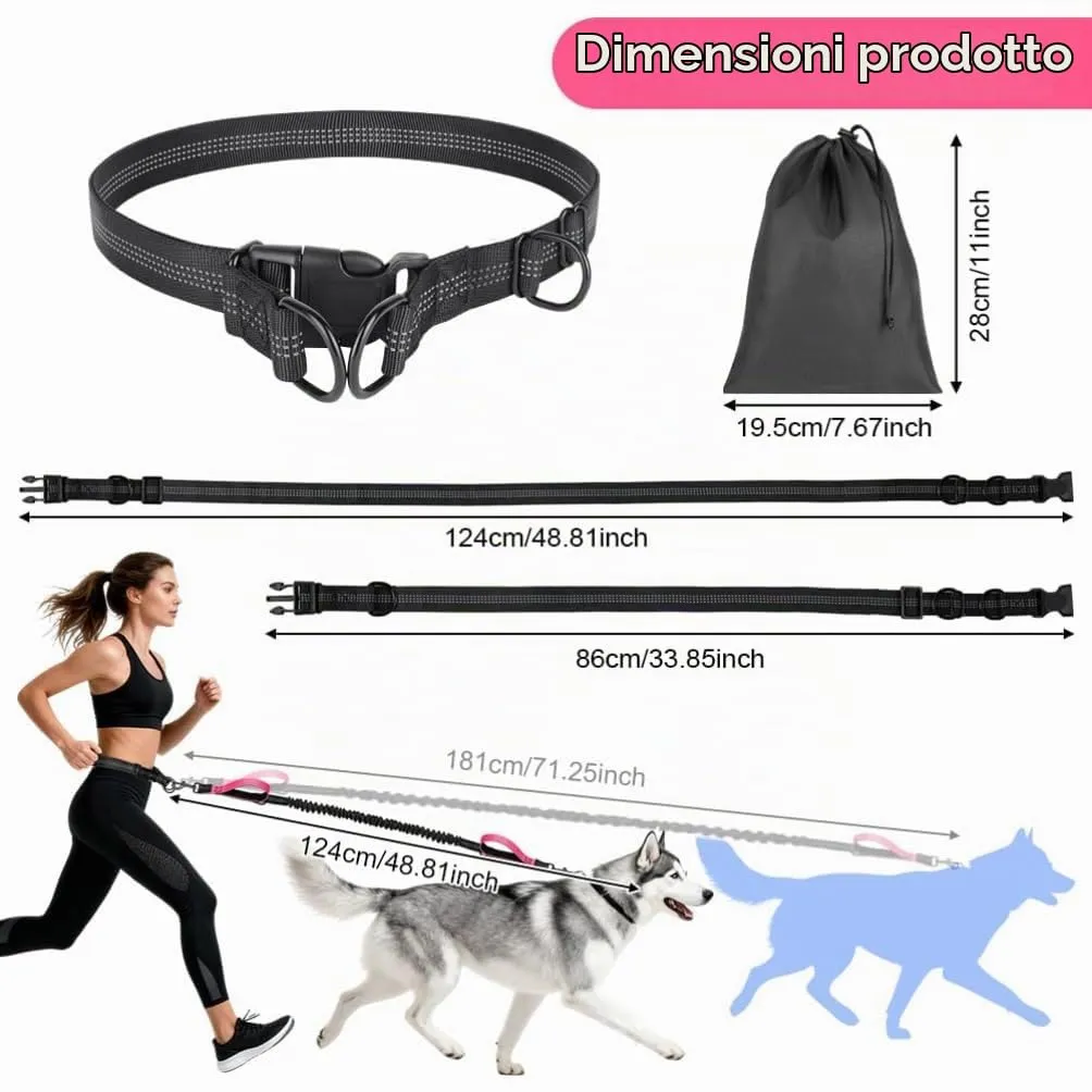 OFFCUP Guinzaglio Cani Mani Libere, Prolunga Elastica da Jogging - immagine 2
