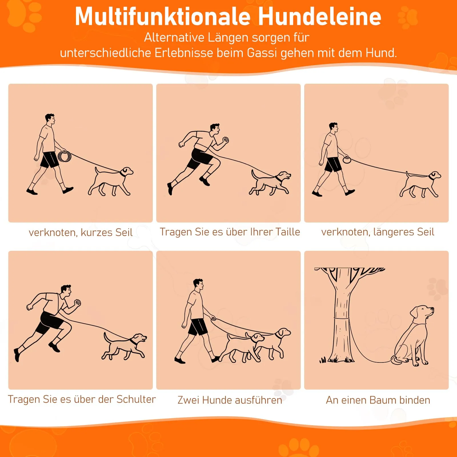 Aystkniet Guinzaglio per cani regolabile 2m x 12mm per cani medio-grandi - immagine 2