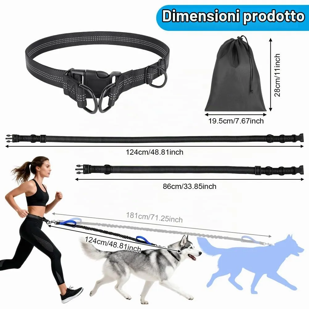 OFFCUP Guinzaglio Cani Mani Libere, Guinzaglio Da Jogging Prolunga Elastica - immagine 2