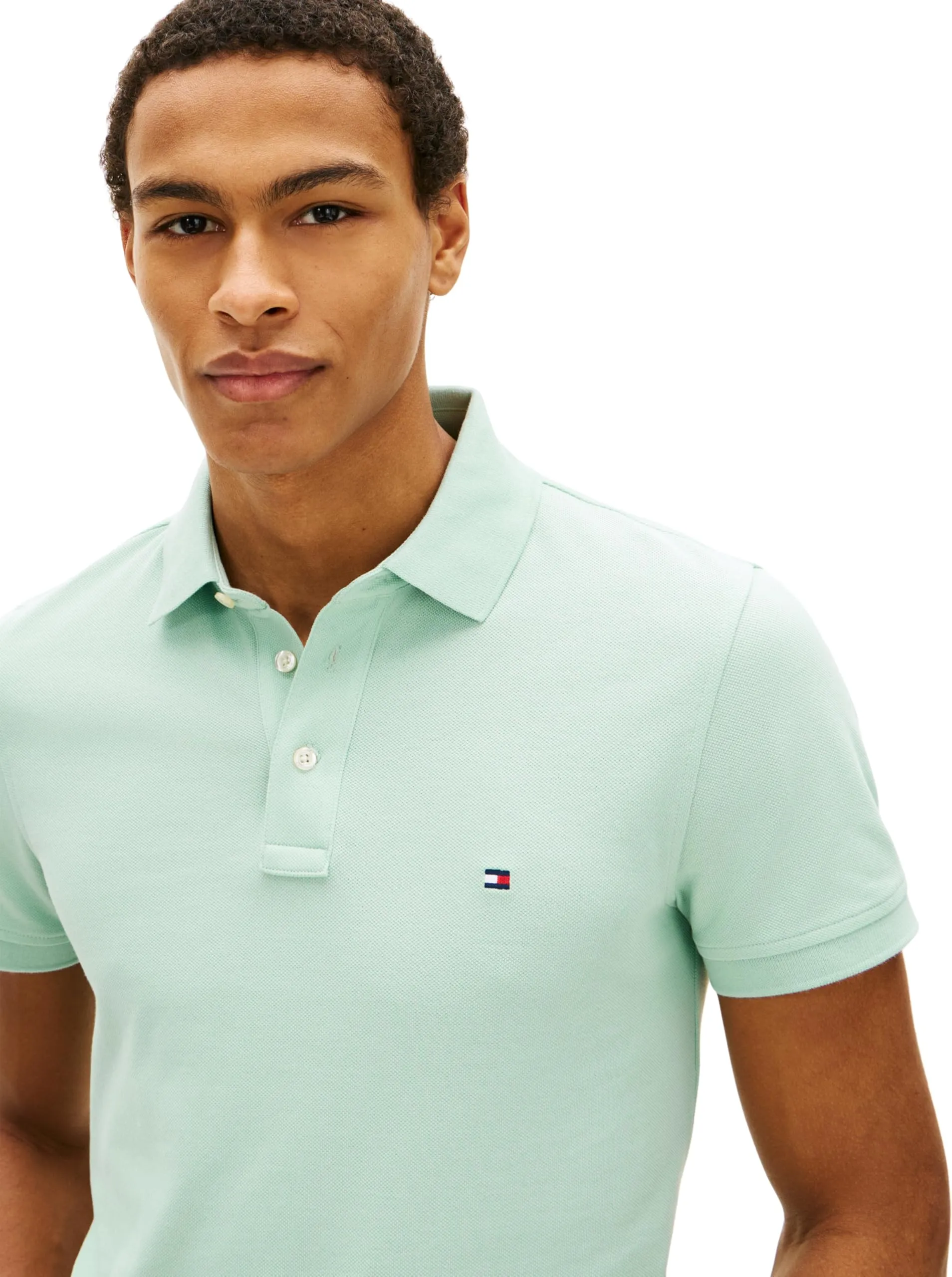 Tommy Hilfiger 1985 Slim Fit Polo Shirt, Verde (Crushed Mint), M - immagine 4