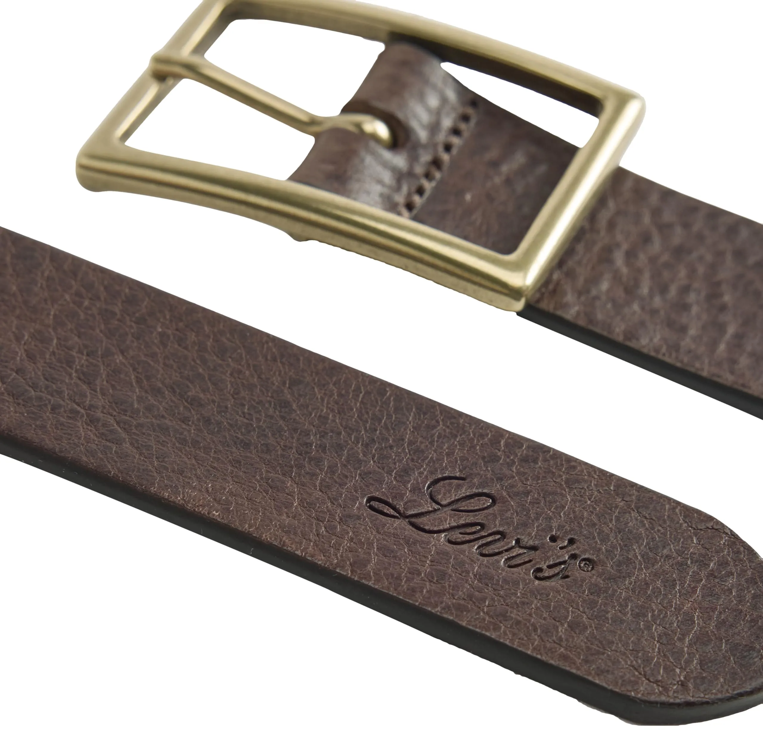Levi's Rectangle Buckle Belt Donna, Leather Brown, 70 - immagine 4