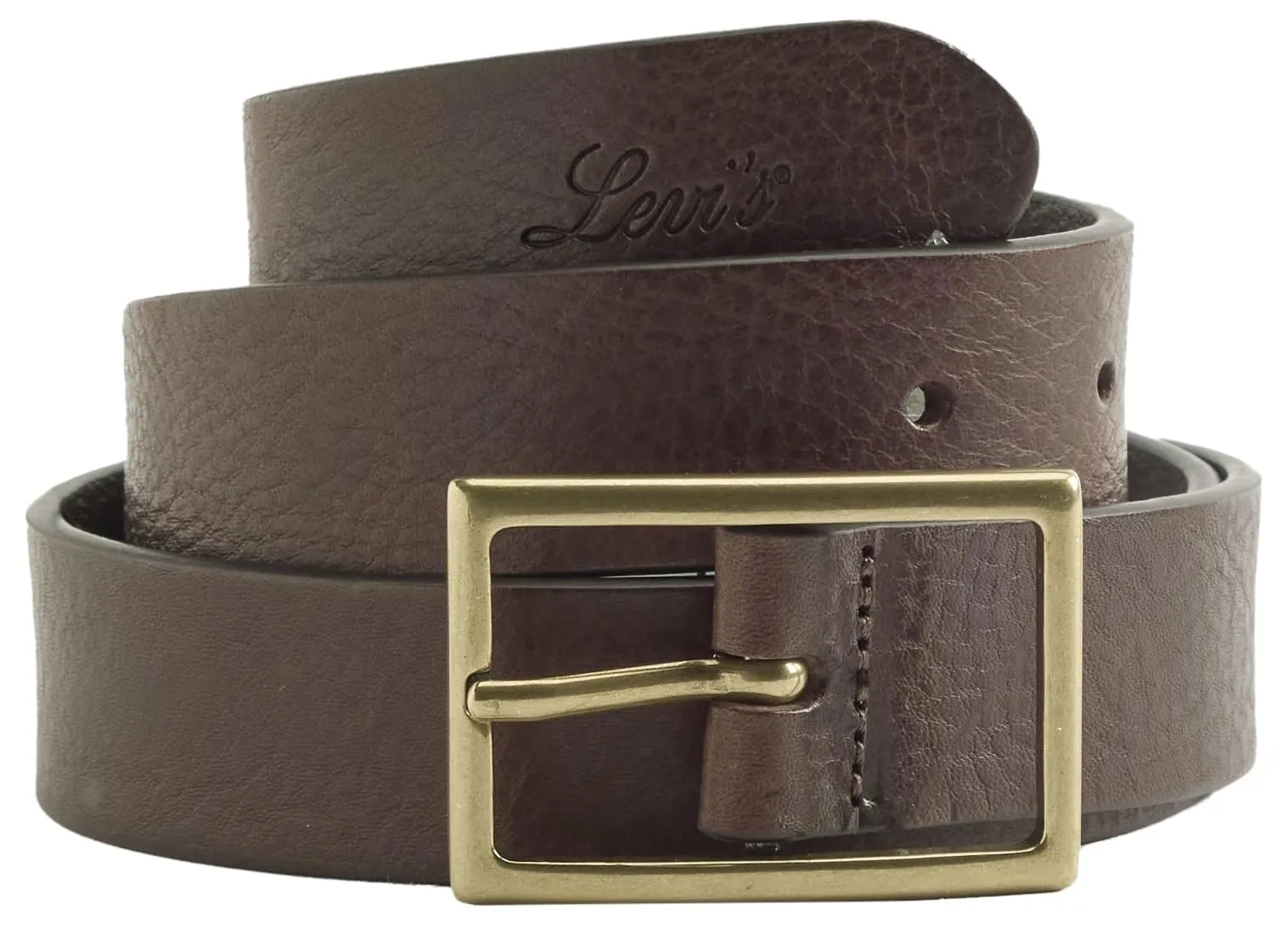 Levi's Rectangle Buckle Belt Women's, Leather Brown, 85 - immagine 2