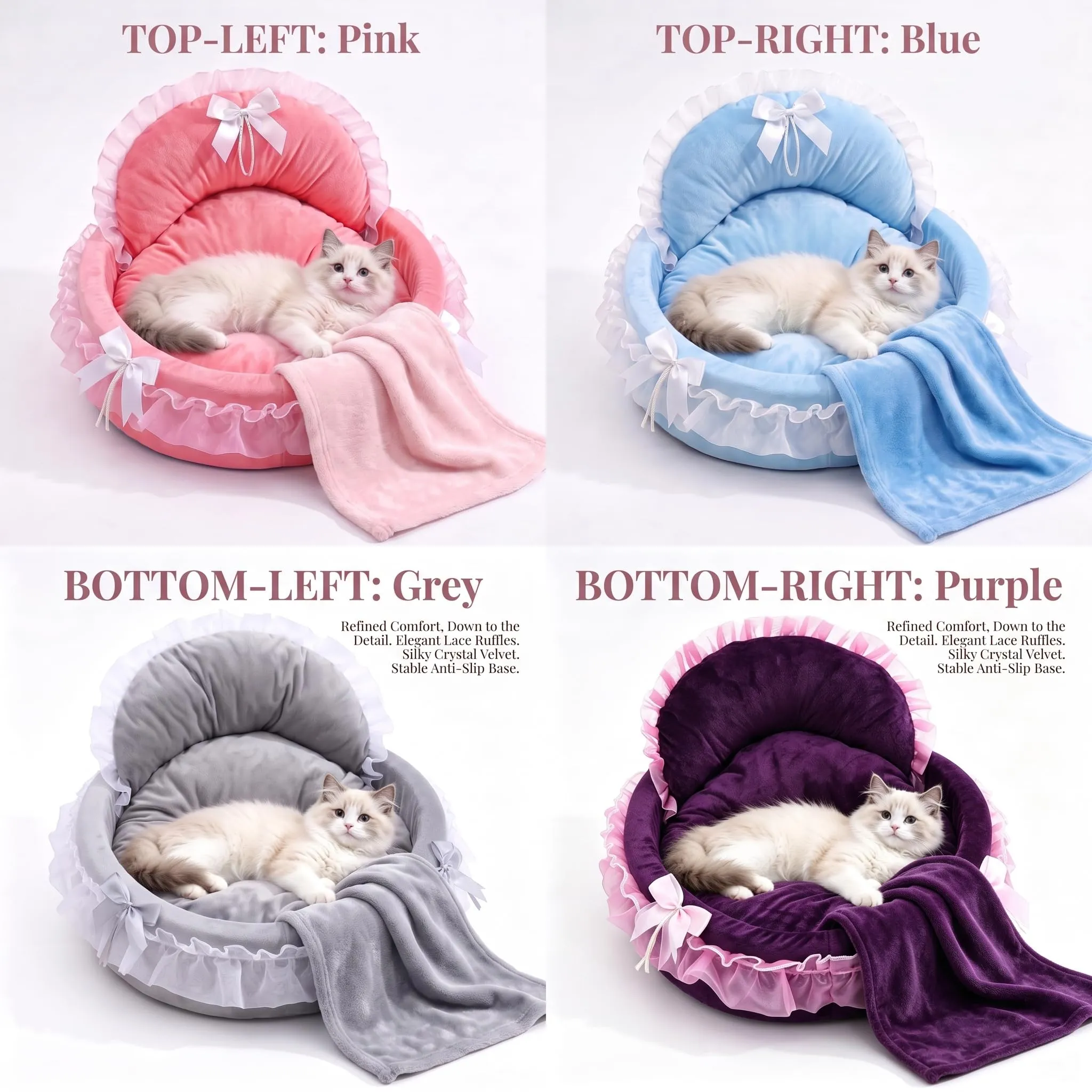 EYERIYO Cuccia per Gatti e Cani di Piccola Taglia, 48 x 48 cm - immagine 3