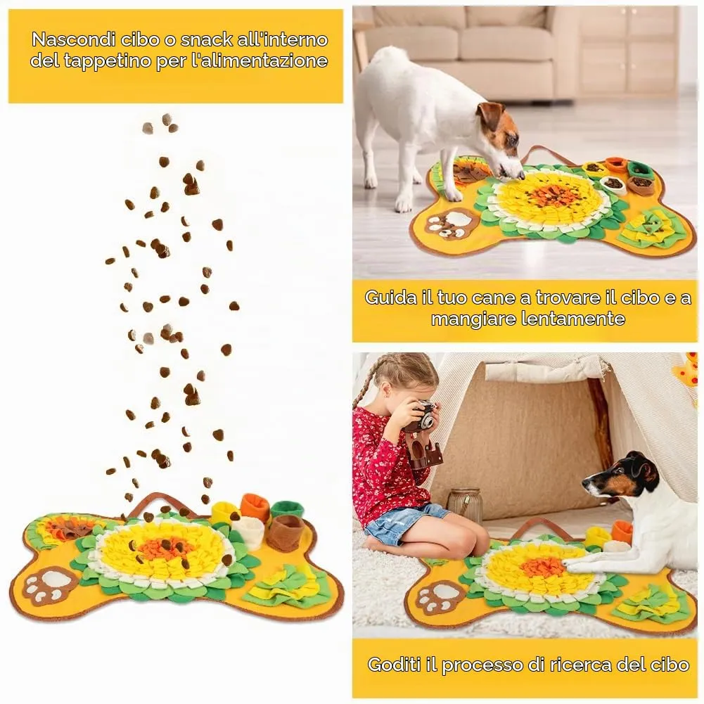 OSDUE Tappeto Olfattivo per Cani, Tappetino Snuffle Puzzle per Foraggiamento e Attivazione Mentale, Lavabile e Antiscivolo, 63cm - immagine 4