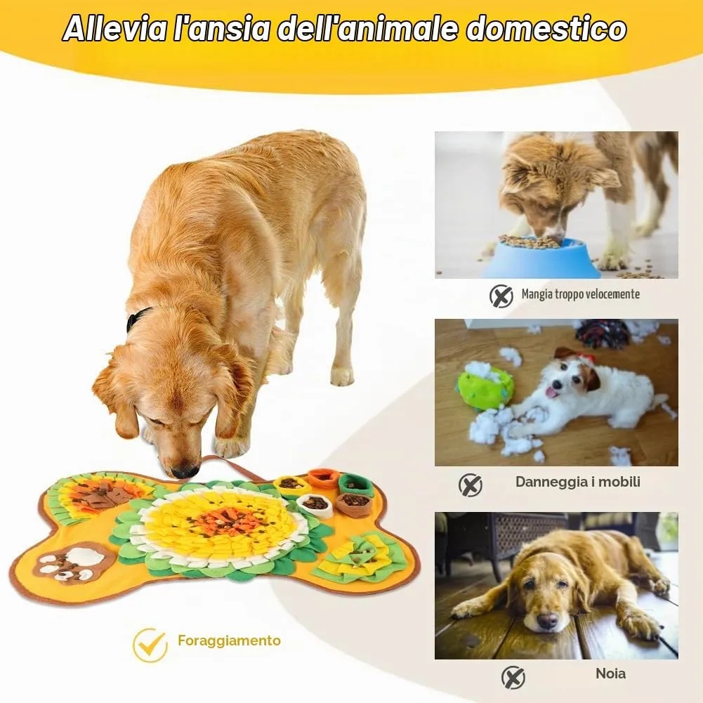 OSDUE Tappeto Olfattivo per Cani, Tappetino Snuffle Puzzle per Foraggiamento e Attivazione Mentale, Lavabile e Antiscivolo, 63cm - immagine 5