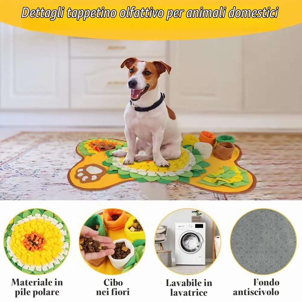 OSDUE Tappeto Olfattivo per Cani, Tappetino Snuffle Puzzle per Foraggiamento e Attivazione Mentale, Lavabile e Antiscivolo, 63cm - immagine 6