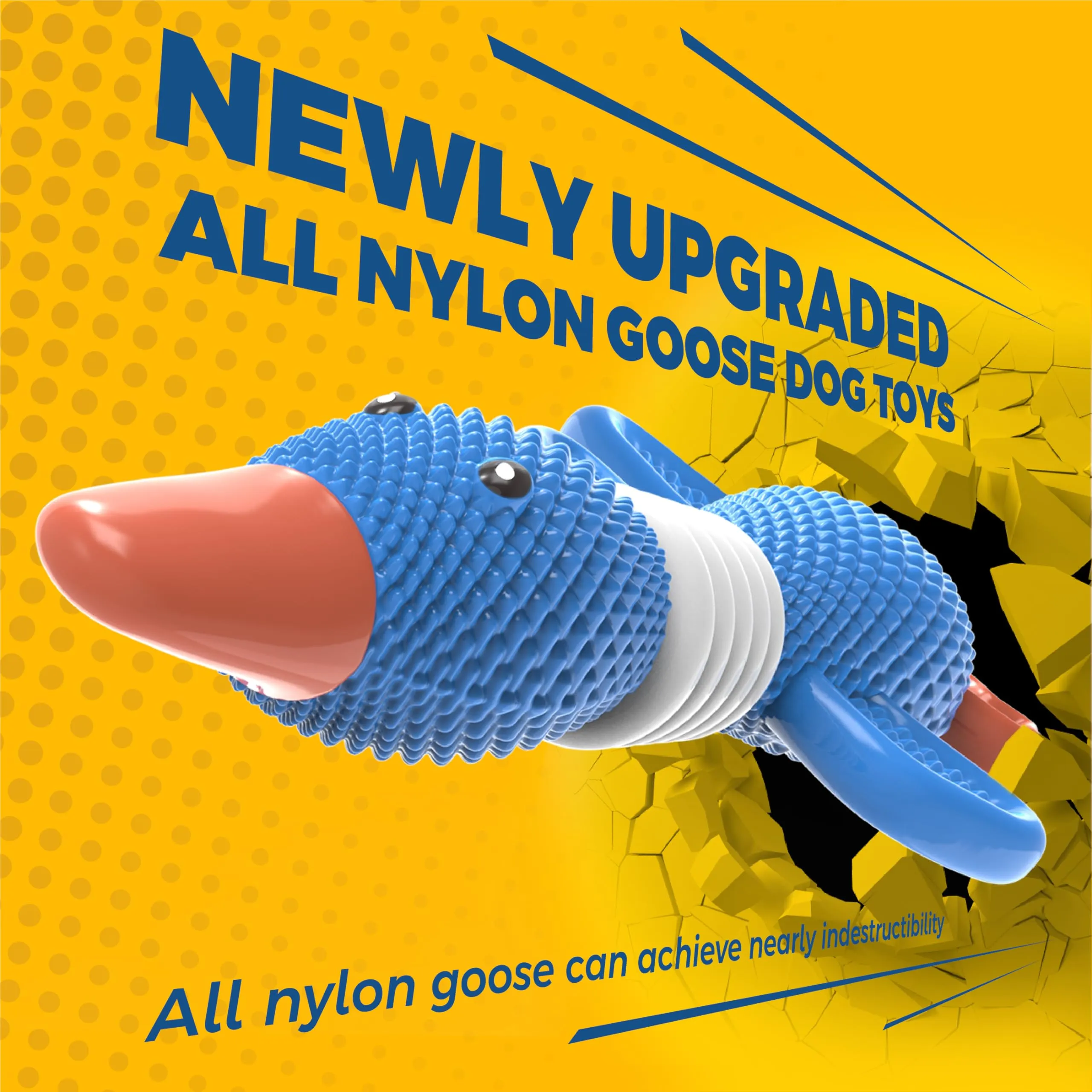 Vitscan Giocattoli per cani in nylon a forma di oca per masticatori aggressivi, taglia media e grande, GOOSE2024 - immagine 3