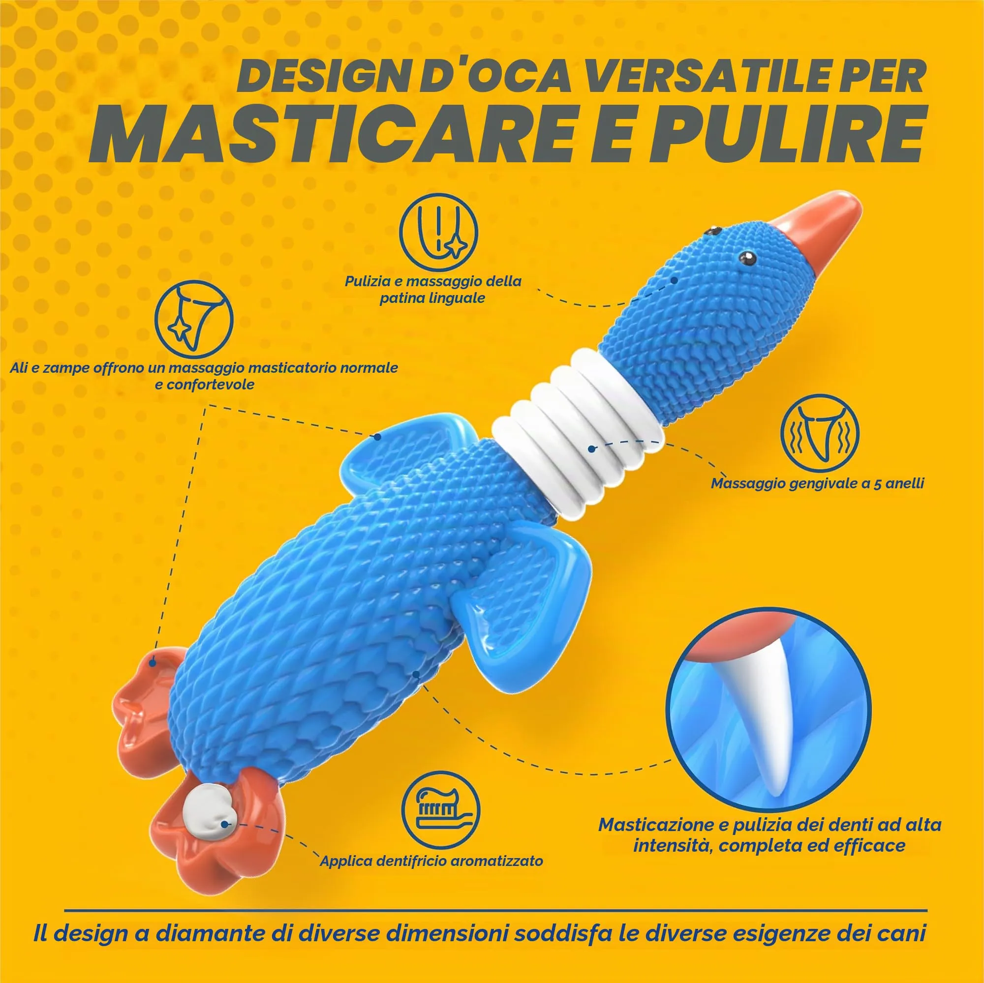 Vitscan Giocattoli per cani in nylon a forma di oca per masticatori aggressivi, taglia media e grande, GOOSE2024 - immagine 6