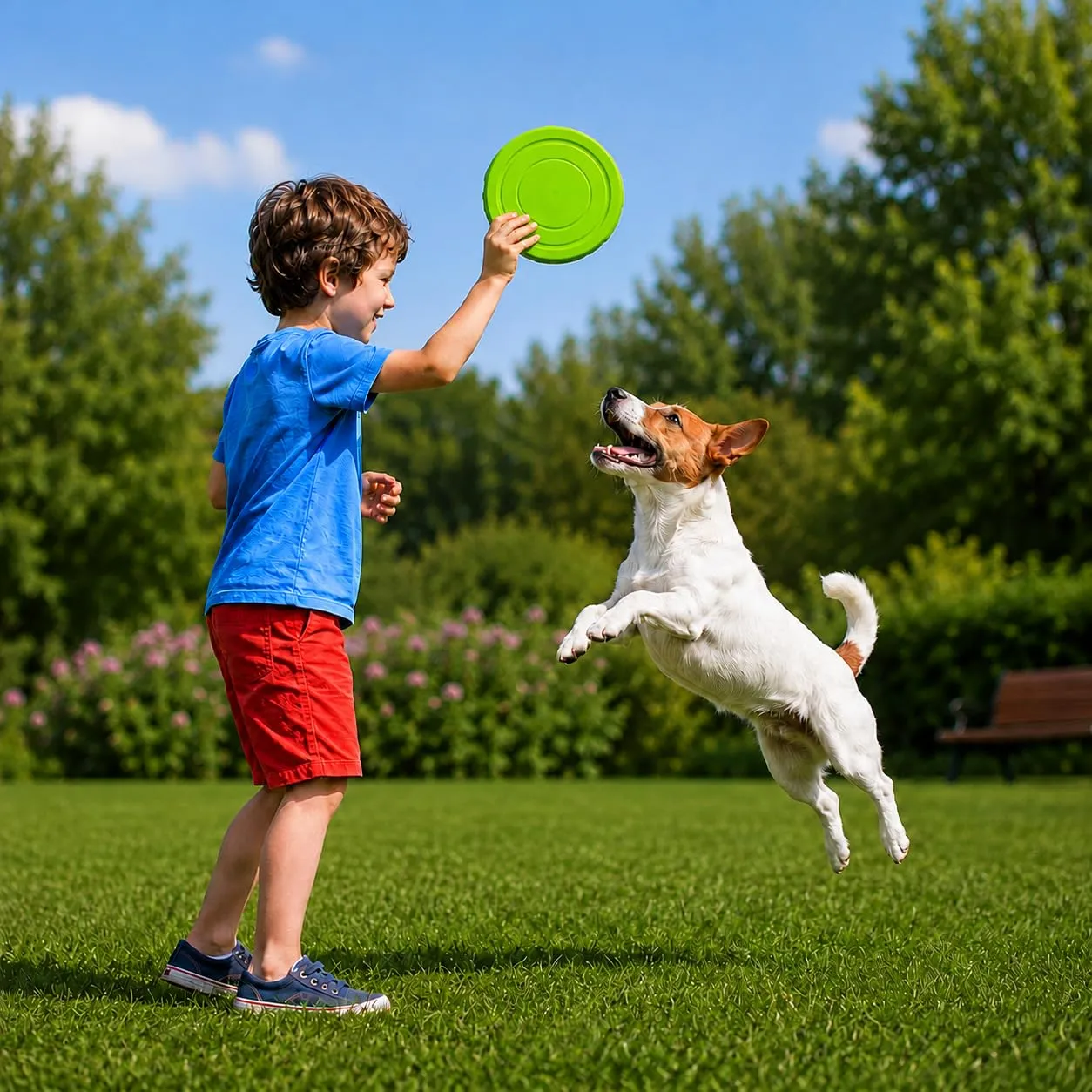 JAPORIA Frisbee per Cani in Gomma Morbida, 2 Pezzi, Blu e Verde - immagine 2