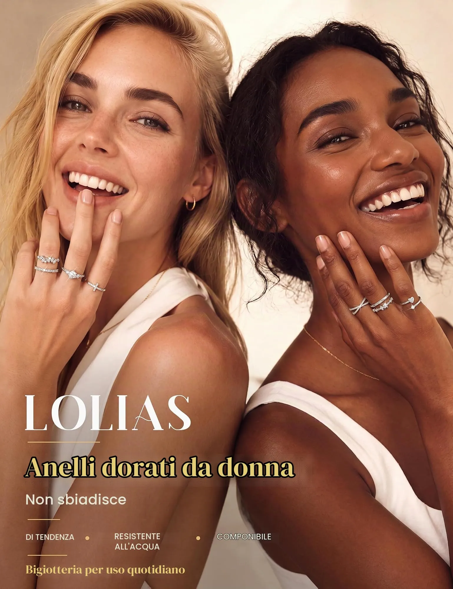 LOLIAS Set di 8 Anelli Donna Placcati in Argento, Regolabili e Impermeabili - immagine 6