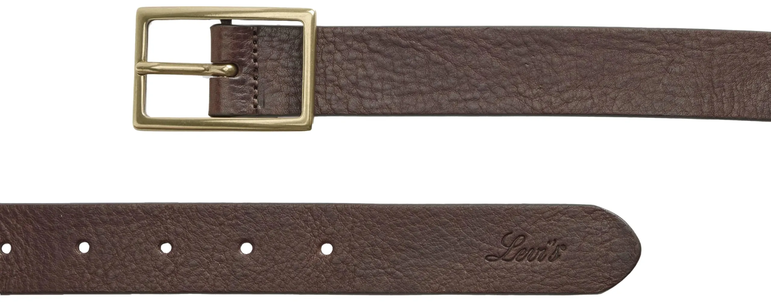 Levi's Rectangle Buckle Leather Belt, Brown, 105 - immagine 3