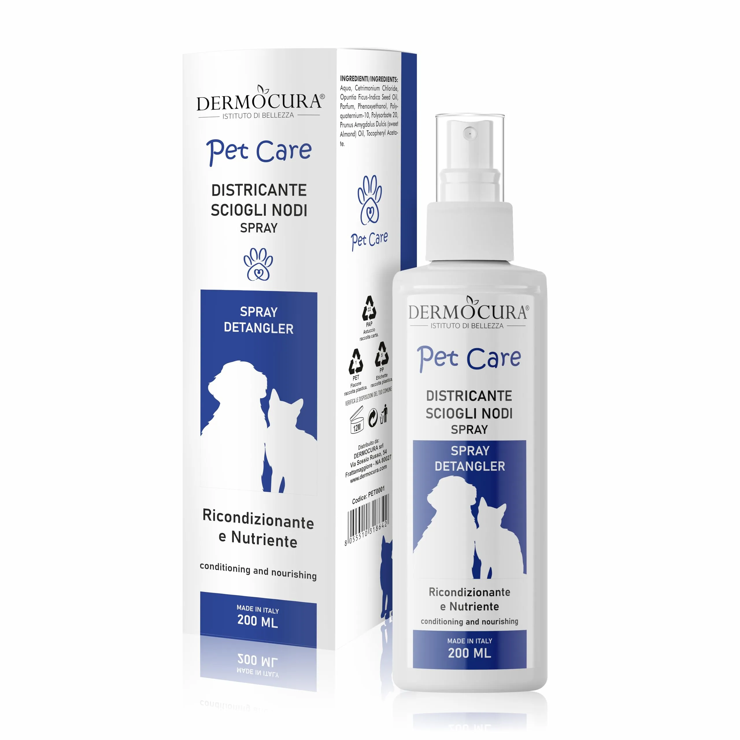 Dermocura Spray Scioglinodi Nutriente per Cane e Gatto, 200 ml - immagine 1