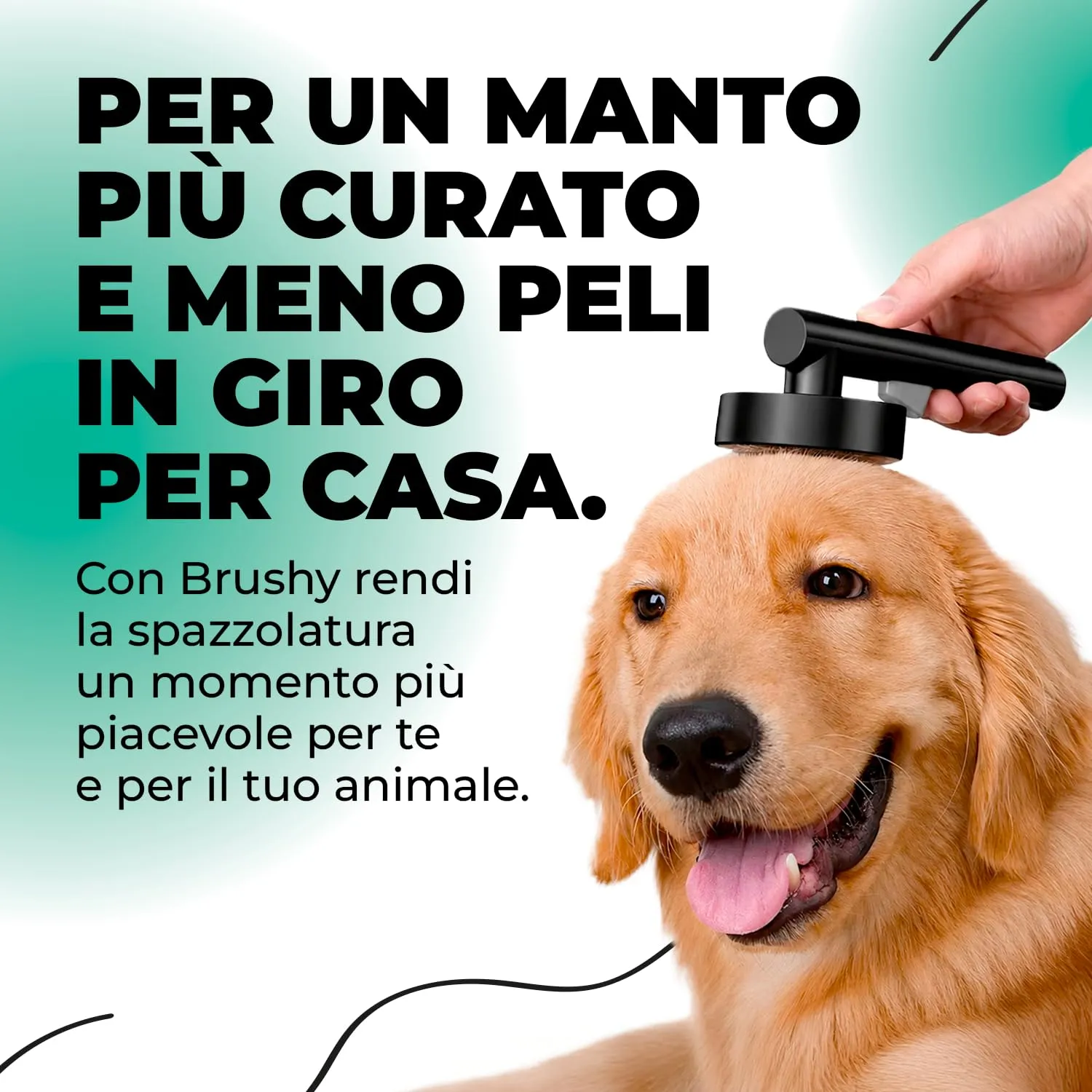 ErreHome Brushy Spazzola per Cani e Gatti con Sistema Autopulente - immagine 3