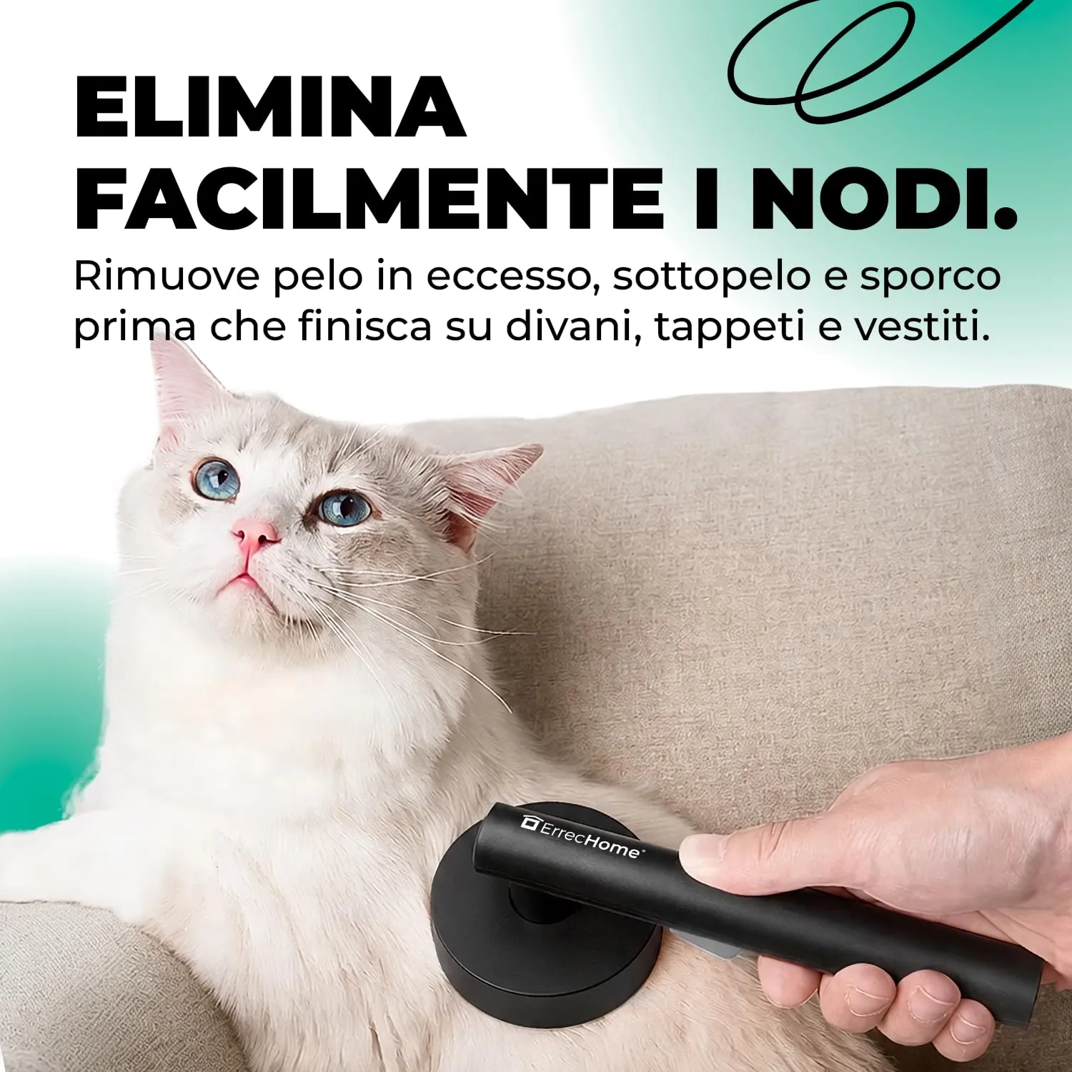 ErreHome Brushy Spazzola per Cani e Gatti con Sistema Autopulente - immagine 4