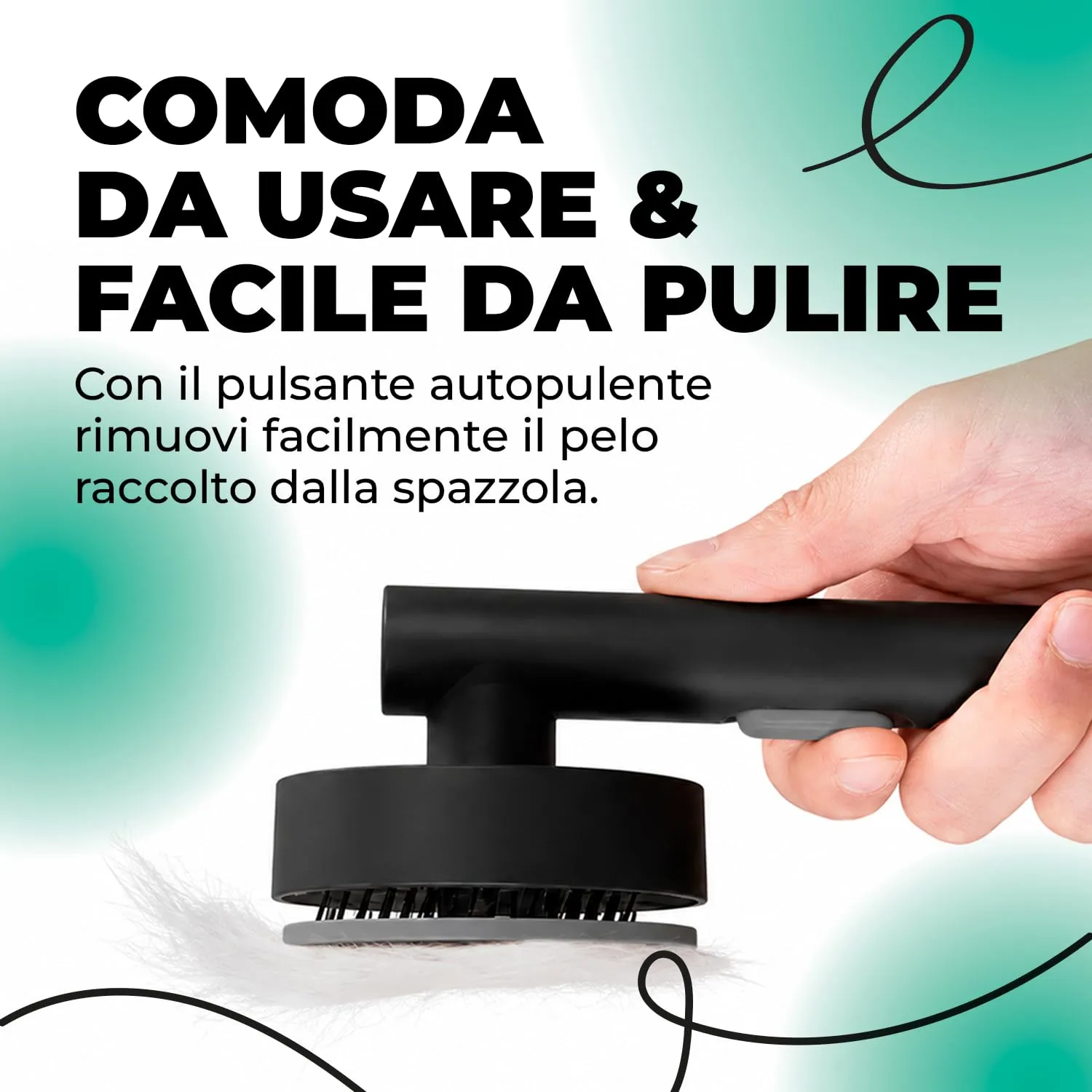 ErreHome Brushy Spazzola per Cani e Gatti con Sistema Autopulente - immagine 5