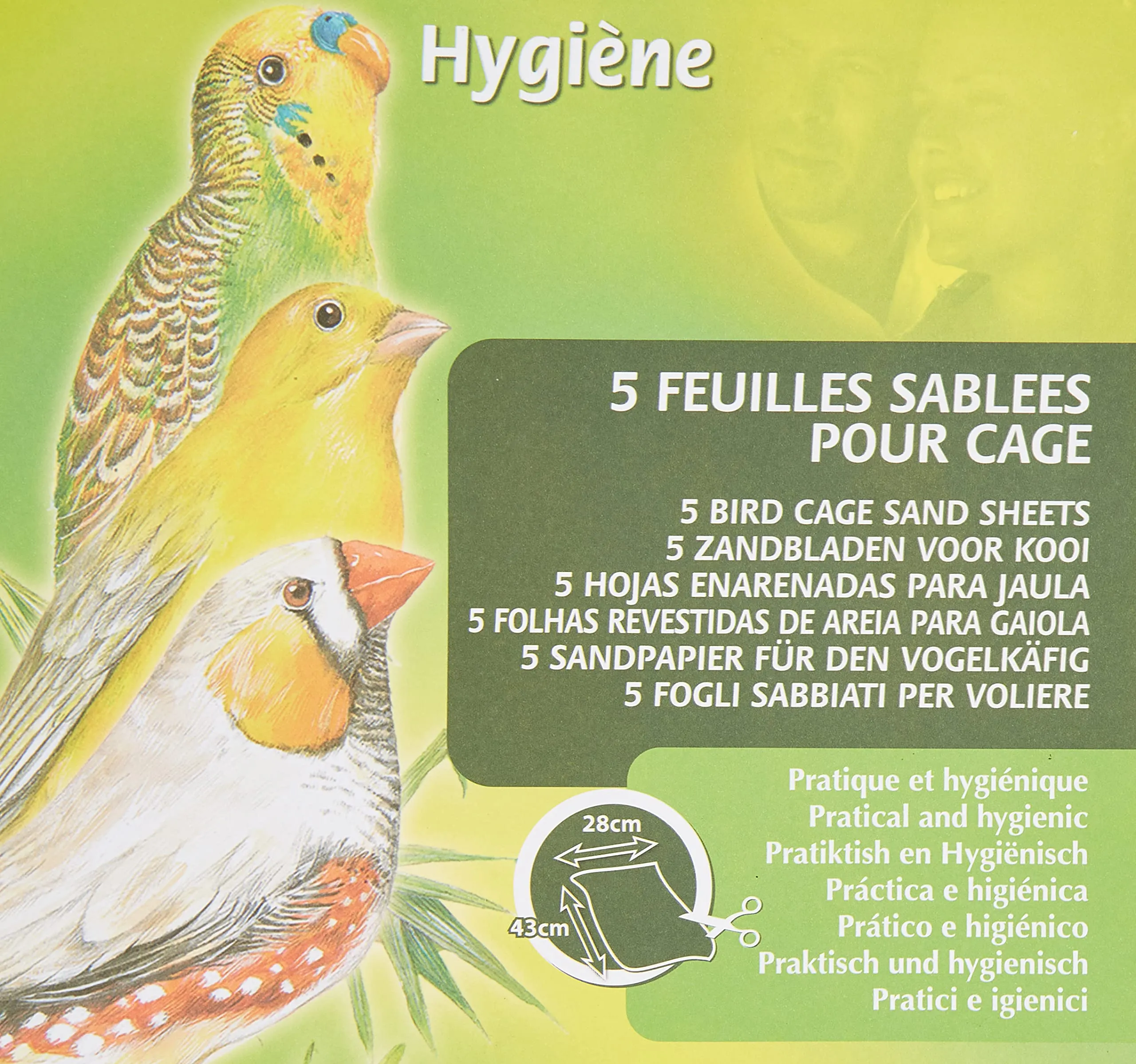 Aimé Fogli di sabbia per gabbia per uccelli, 5 fogli 43 x 28 cm - immagine 4