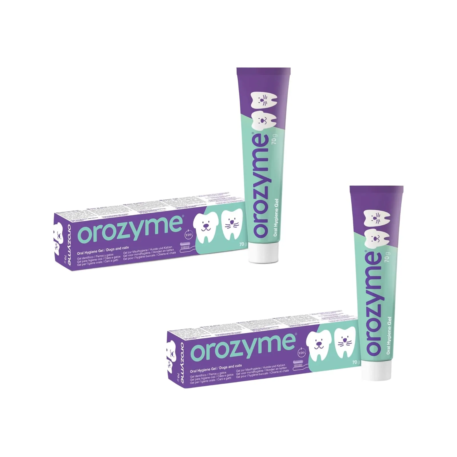 Ecuphar Orozyme Gel Dentale per cani e gatti, 2 x 70 g - immagine 1