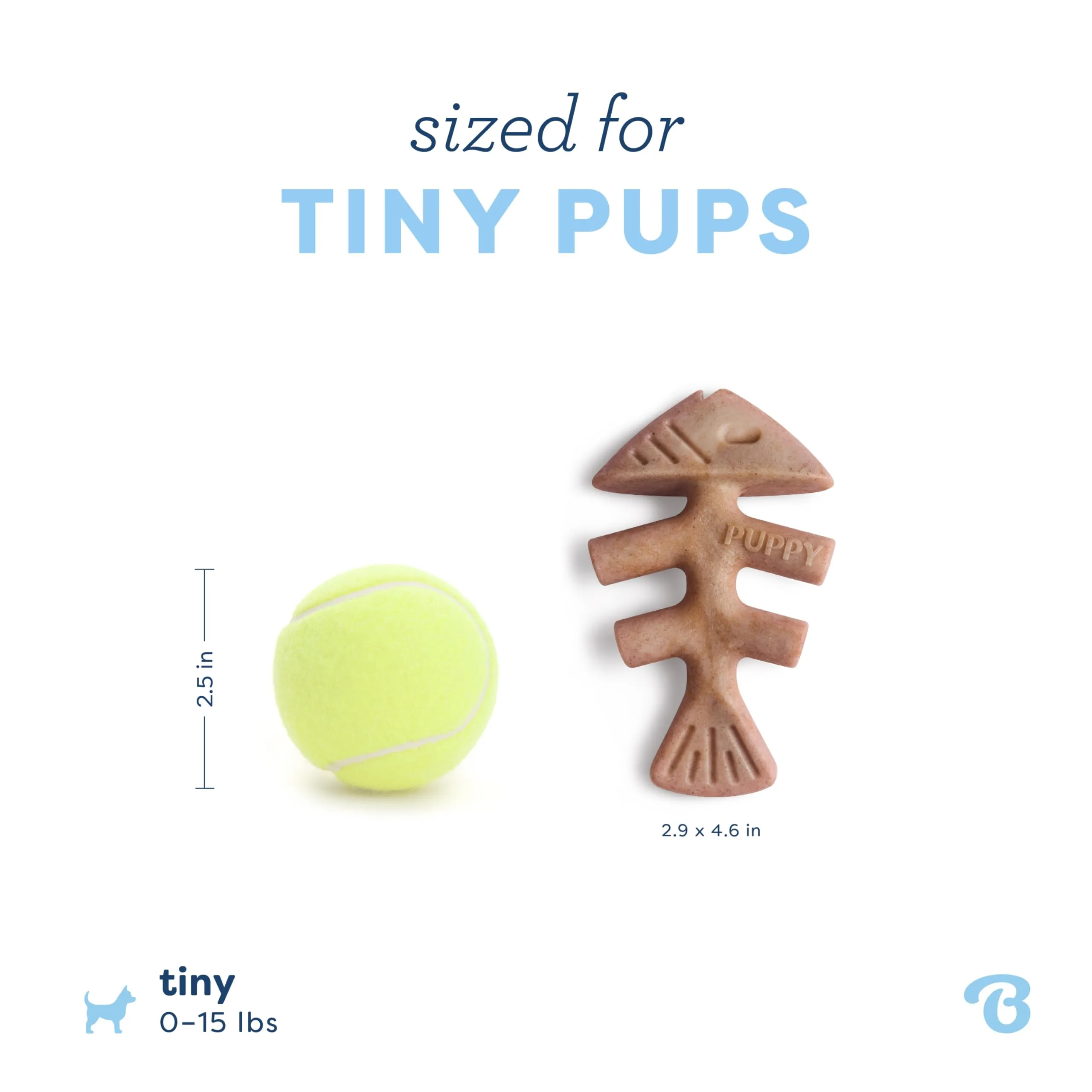 Benebone Puppy Fishbone Dog Chew Toy, 2 Pack - immagine 4