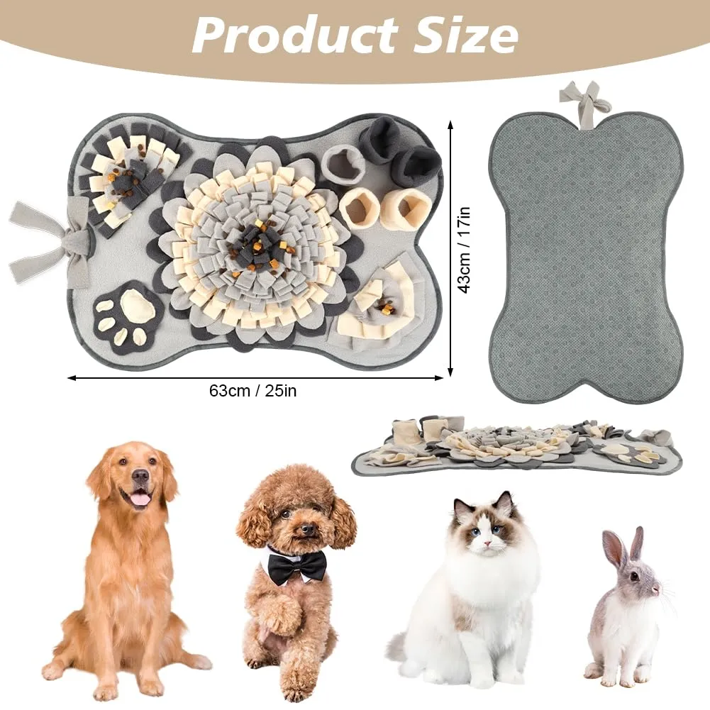 OSDUE Tappeto Olfattivo per Cani, Tappetino Puzzle di Snuffle per Addestramento e Attivazione Mentale, Lavabile e Antiscivolo, 63 x 43 cm, Grigio - immagine 2