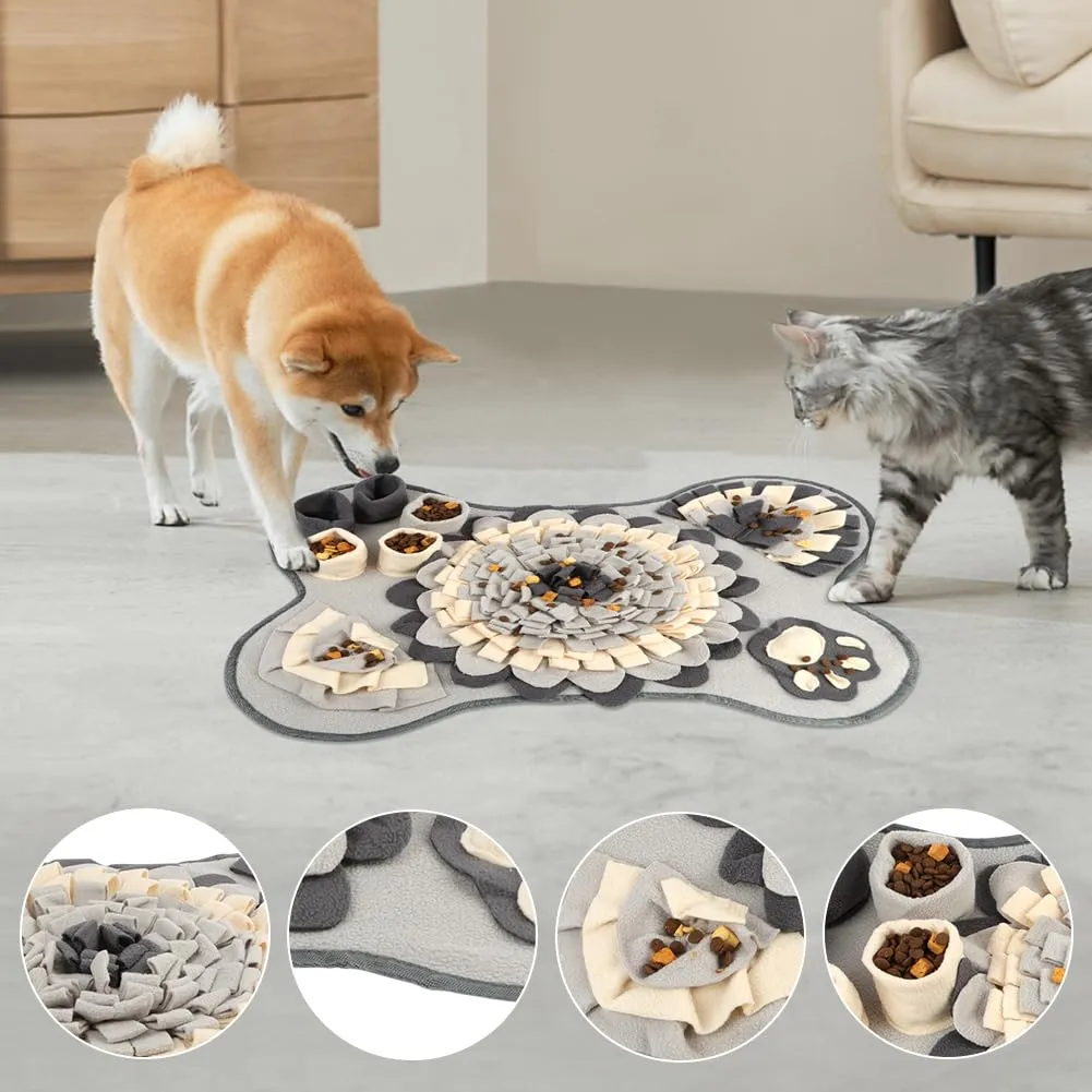 OSDUE Tappeto Olfattivo per Cani, Tappetino Puzzle di Snuffle per Addestramento e Attivazione Mentale, Lavabile e Antiscivolo, 63 x 43 cm, Grigio - immagine 3