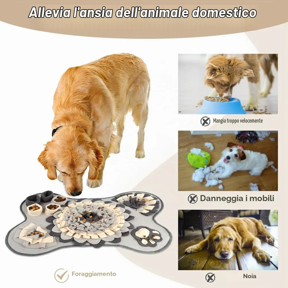 OSDUE Tappeto Olfattivo per Cani, Tappetino Puzzle di Snuffle per Addestramento e Attivazione Mentale, Lavabile e Antiscivolo, 63 x 43 cm, Grigio - immagine 5