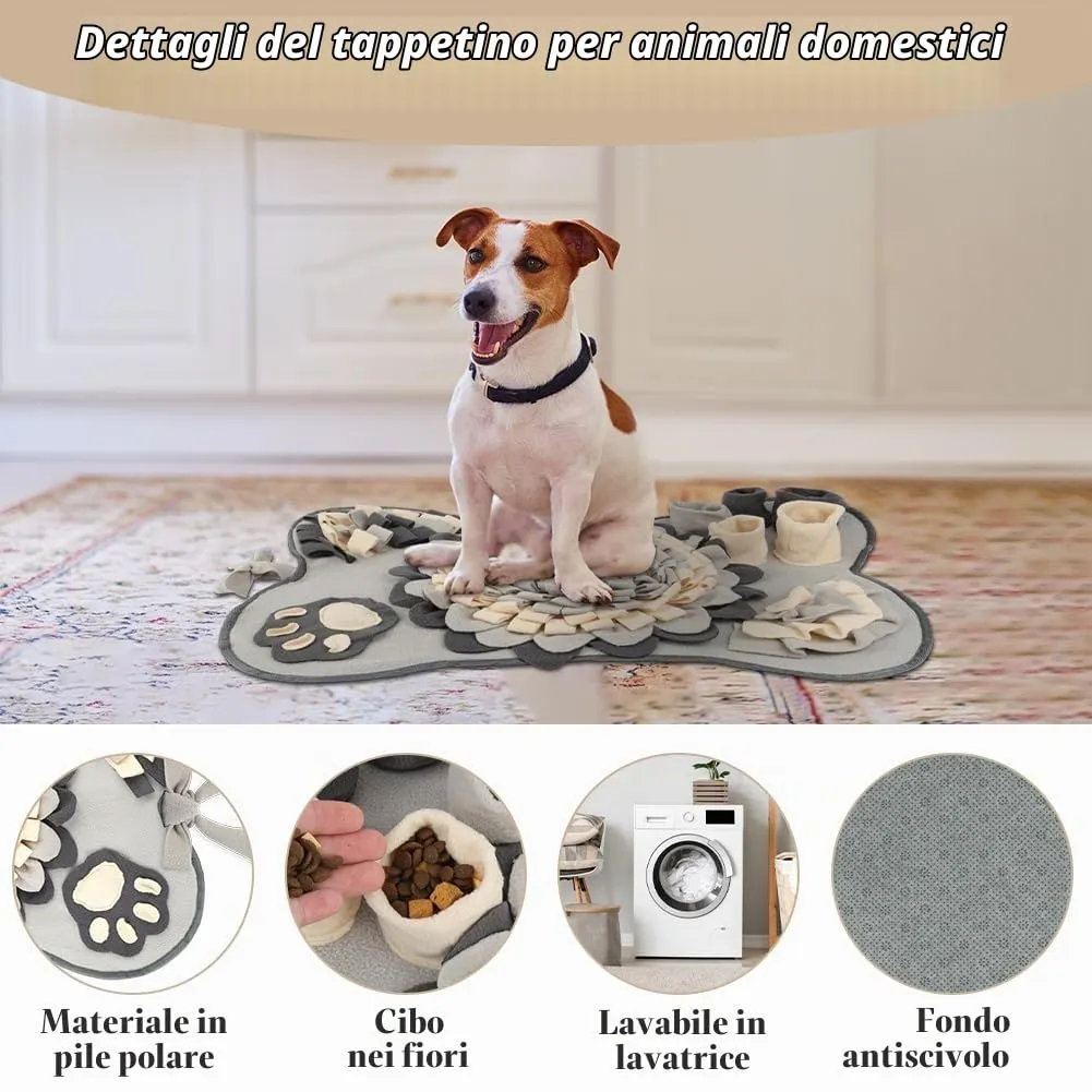 OSDUE Tappeto Olfattivo per Cani, Tappetino Puzzle di Snuffle per Addestramento e Attivazione Mentale, Lavabile e Antiscivolo, 63 x 43 cm, Grigio - immagine 6