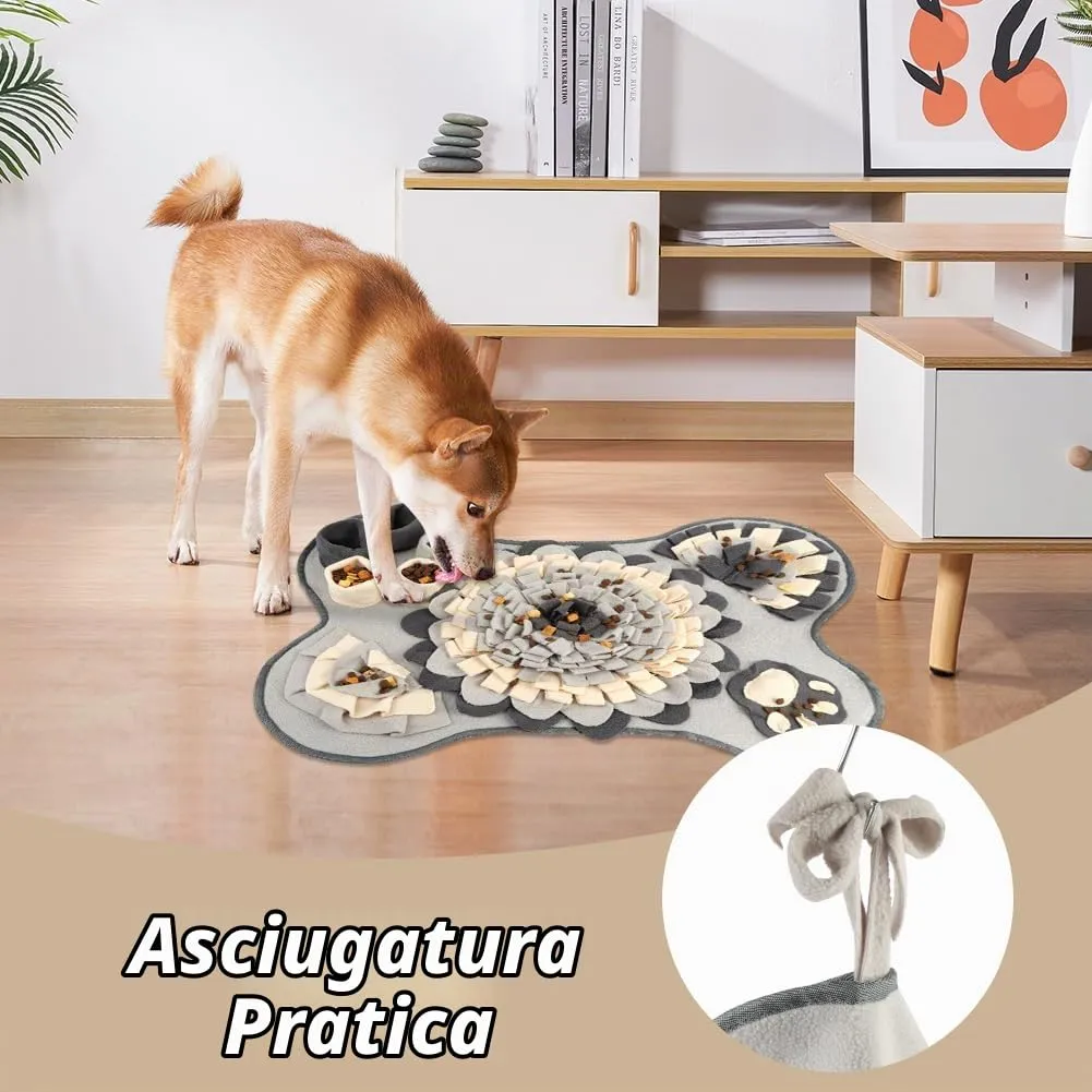 OSDUE Tappeto Olfattivo per Cani, Tappetino Puzzle di Snuffle per Addestramento e Attivazione Mentale, Lavabile e Antiscivolo, 63 x 43 cm, Grigio - immagine 7