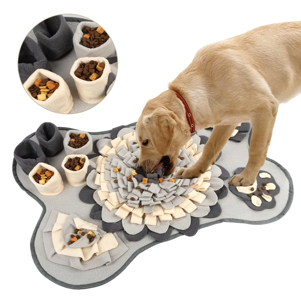 OSDUE Tappeto Olfattivo per Cani, Tappetino Puzzle di Snuffle per Addestramento e Attivazione Mentale, Lavabile e Antiscivolo, 63 x 43 cm, Grigio - immagine 9