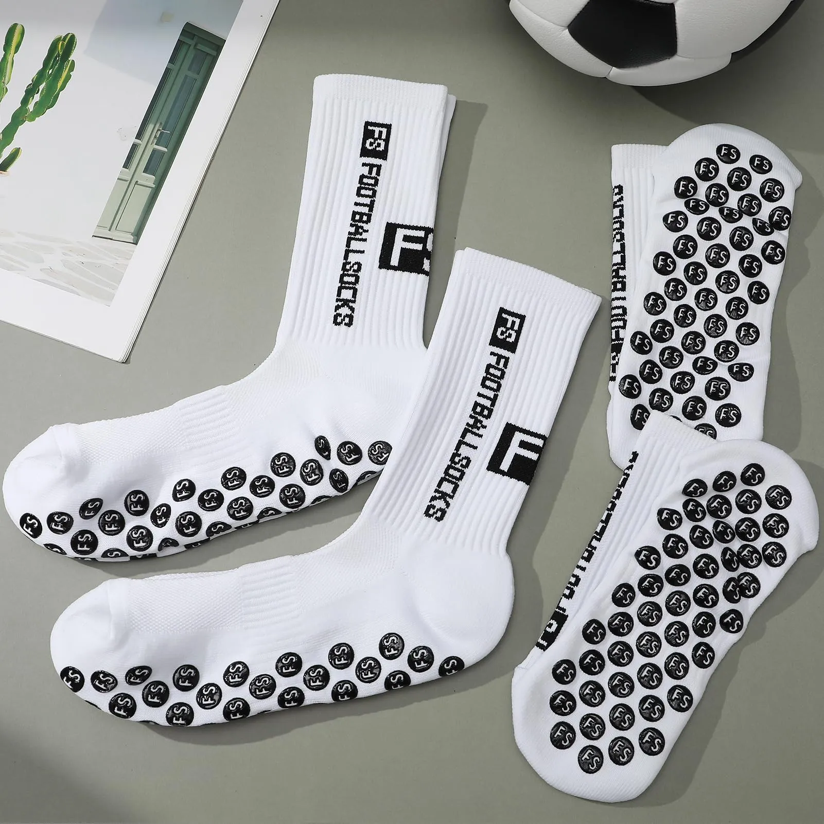 Utensilsto Calzini da calcio antiscivolo grip traspiranti, 3 paia, 40-44 - immagine 7