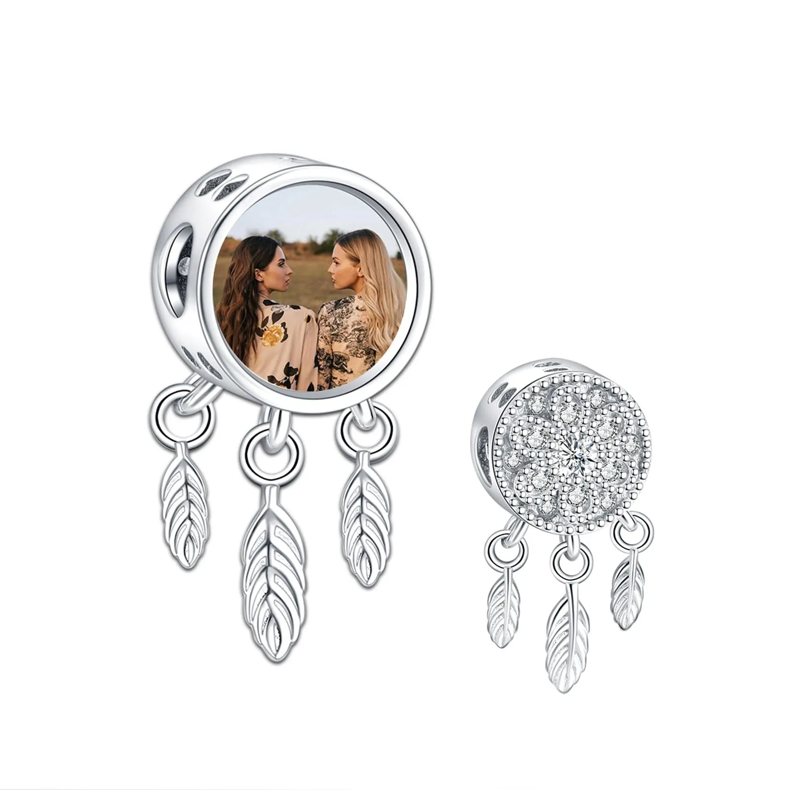 LaMenars Charm Personalizzato con Foto in Argento Sterling 925 per Braccialetti da Donna - immagine 1