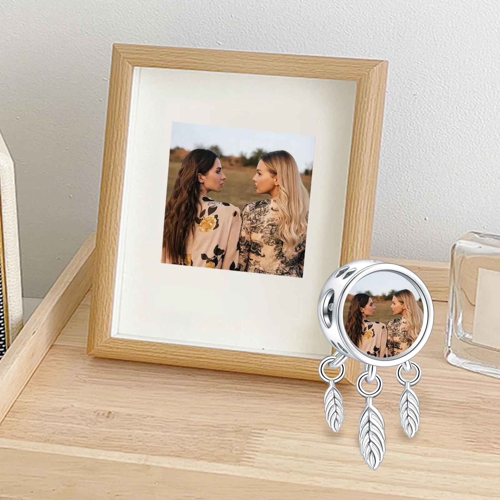 LaMenars Charm Personalizzato con Foto in Argento Sterling 925 per Braccialetti da Donna - immagine 3